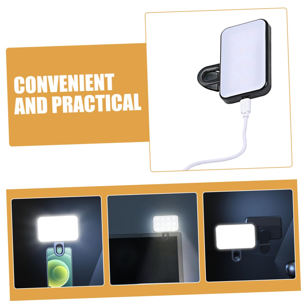 DOITOOL Clip-On LED Camera Light for Mobile Phone - Portable Selfie Ring Light for Photography, Makeup, YouTube Videos & Live Streaming - ABS Small Circle Light with Adjustable Brightness