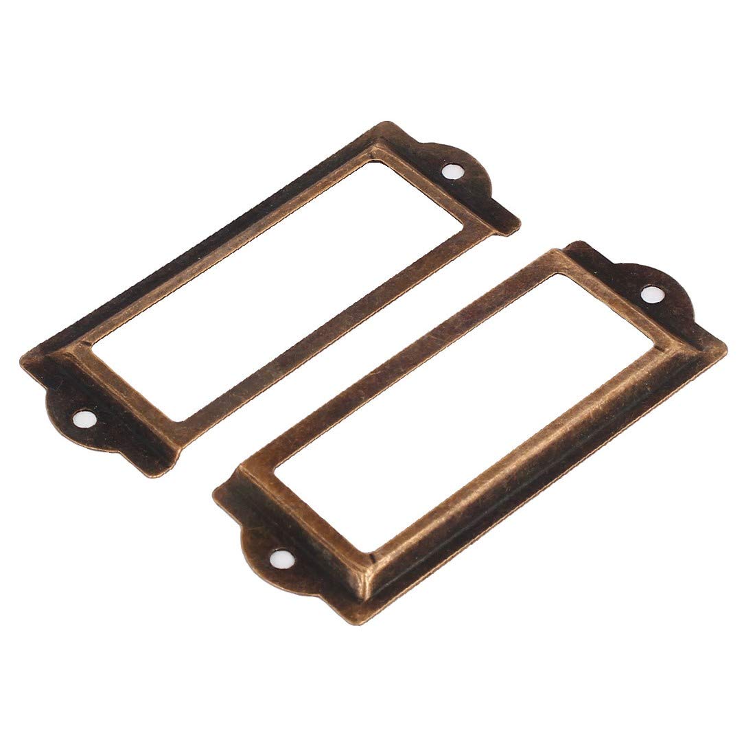 New Lon0167 Office Pharmacy Featured Drawer Iron Tag - 30pcs Reliable Label Holder Frame in Copper Tone (83mmx31mm) - Perfect for Medical Cabinets, Pharmacy Organization & Office Storage