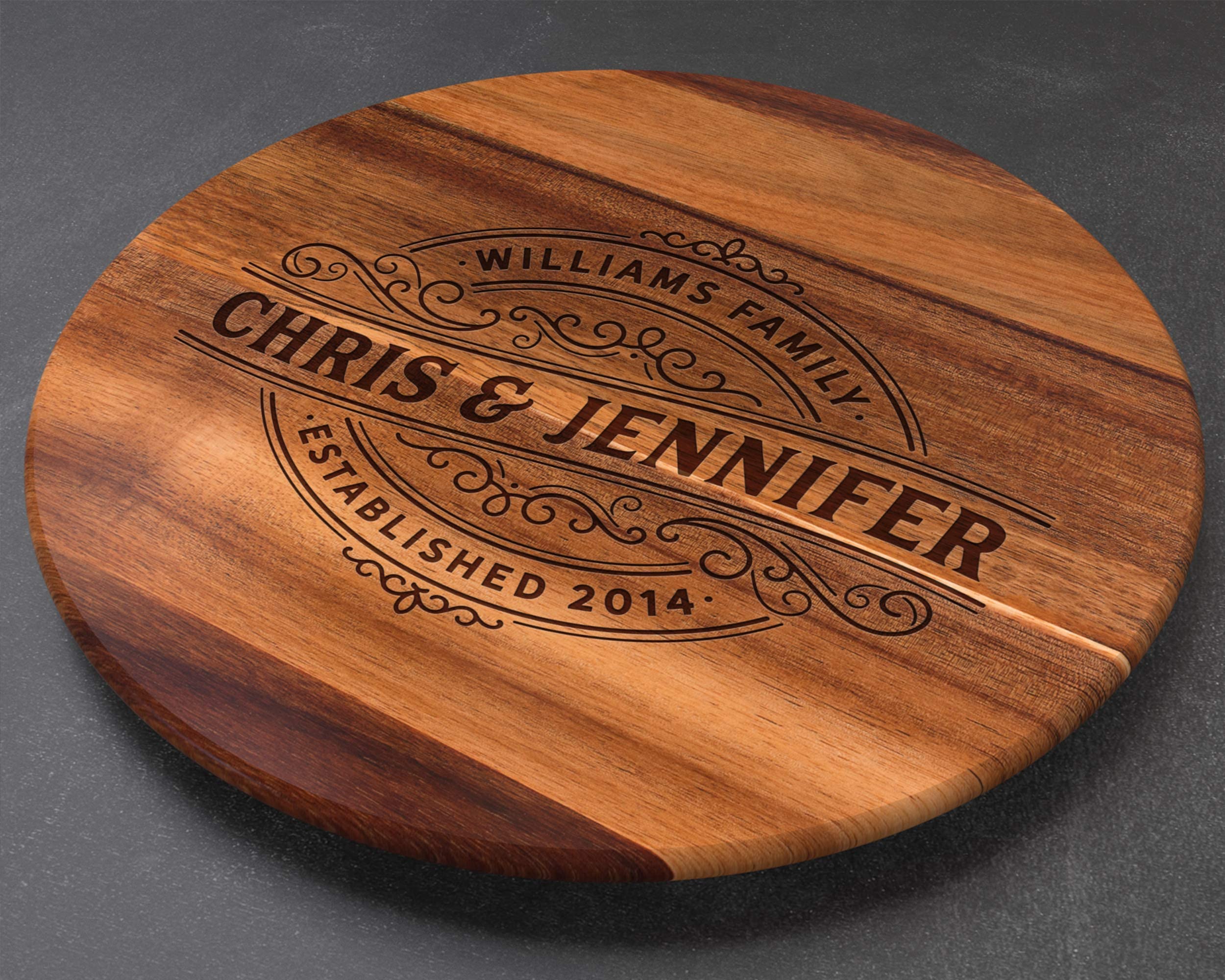 Personalized Engraved Wood Lazy Susan Turntable - Unique Wedding, Anniversary & Mother's Day Gift for Wife, Mom & Special Women | Perfect for Dining Table, Kitchen Decor & Home Entertaining