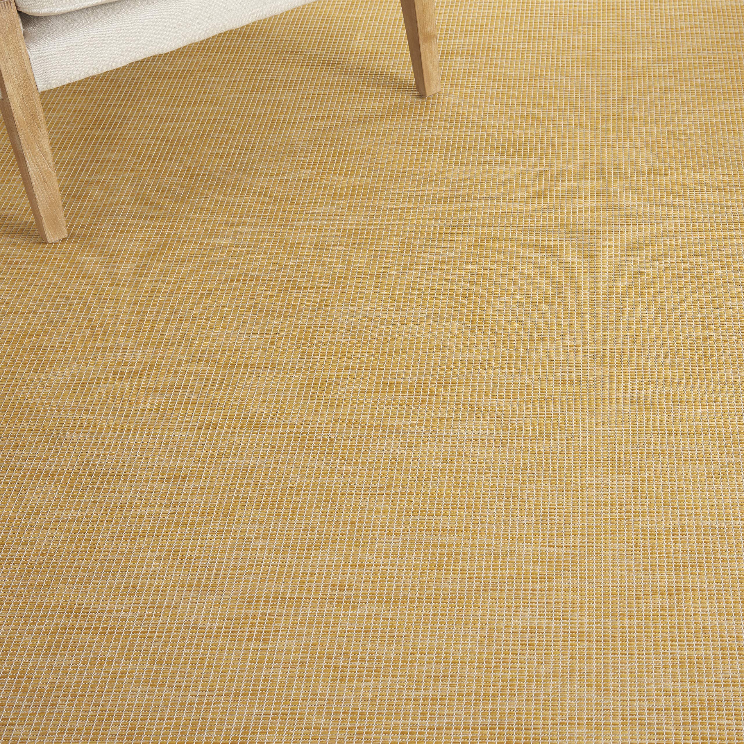 Nourison Positano 10' x 14' Indoor Outdoor Area Rug - Yellow, Easy Clean, Non-Shedding | Perfect for Bedroom, Living Room, Dining Room, Backyard, Deck & Patio Decor
