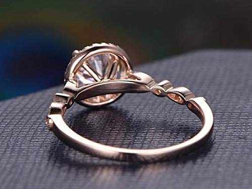 1.50 Carat Vintage Moissanite & Diamond Halo Engagement Ring in 18k Gold Plating - Perfect for Weddings, Anniversaries & Special Occasions