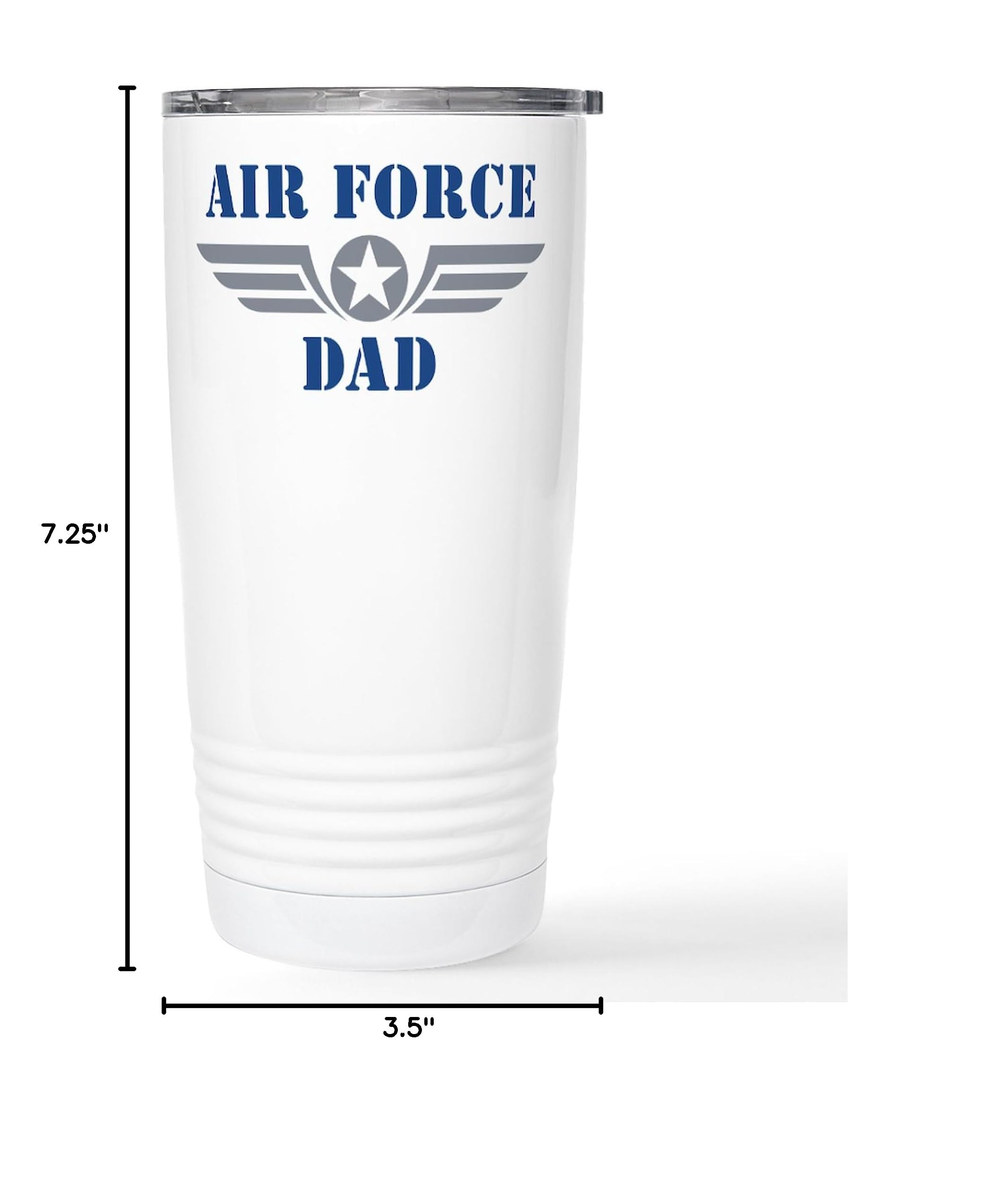 Air Force Dad Stainless Steel Travel Mug 20 oz - Insulated Coffee Tumbler with Lid - Perfect for Military Gifts, Office Use & Outdoor Activities