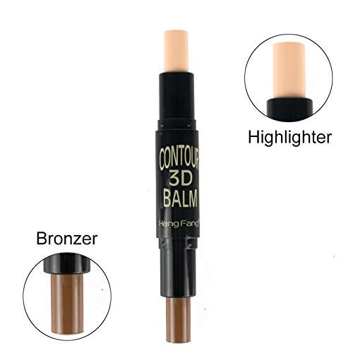 Beggie 3-in-1 Eyebrow Pencil with Eyeliner & Mascara + 4-Piece Highlighter & Contour Stick Set - Perfect for Everyday Makeup & Professional Beauty Looks