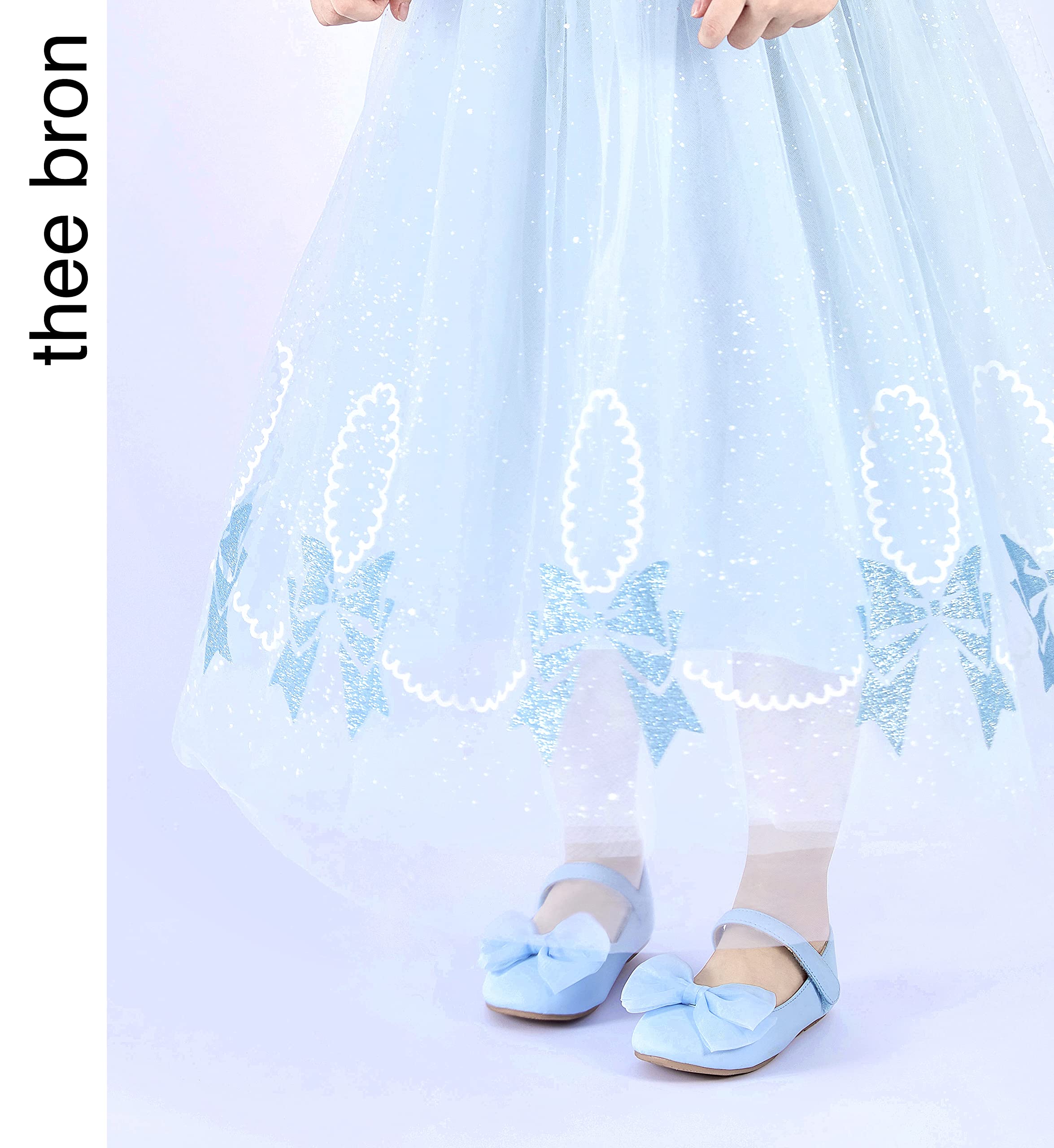 THEE BRON Toddler Girls Mary Jane Flats - Soft Leather Ballerina Dress Shoes for Baby & Little Girls - Perfect for Weddings, Parties & Special Occasions