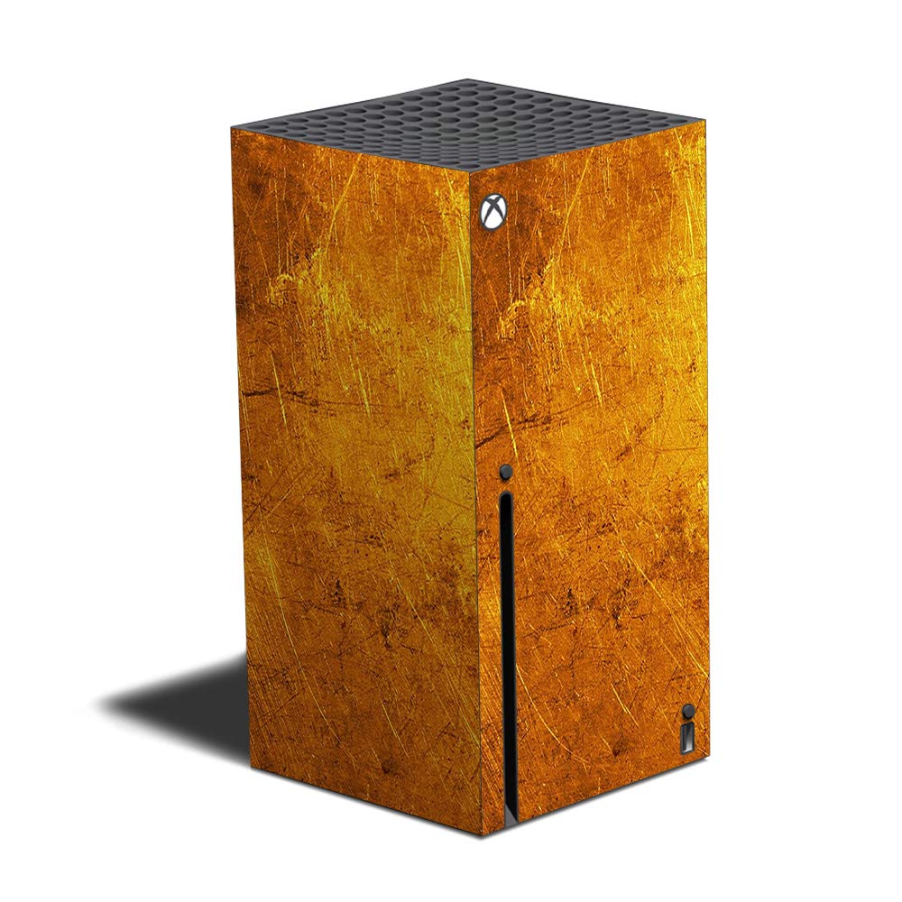MIGHTY SKINS Xbox Series X Skin - Textured Gold Vinyl Decal Wrap Cover | Protective & Durable Gaming Console Skin | Easy to Apply & Remove | Made in USA | Perfect for Gaming Setups & Home Decor