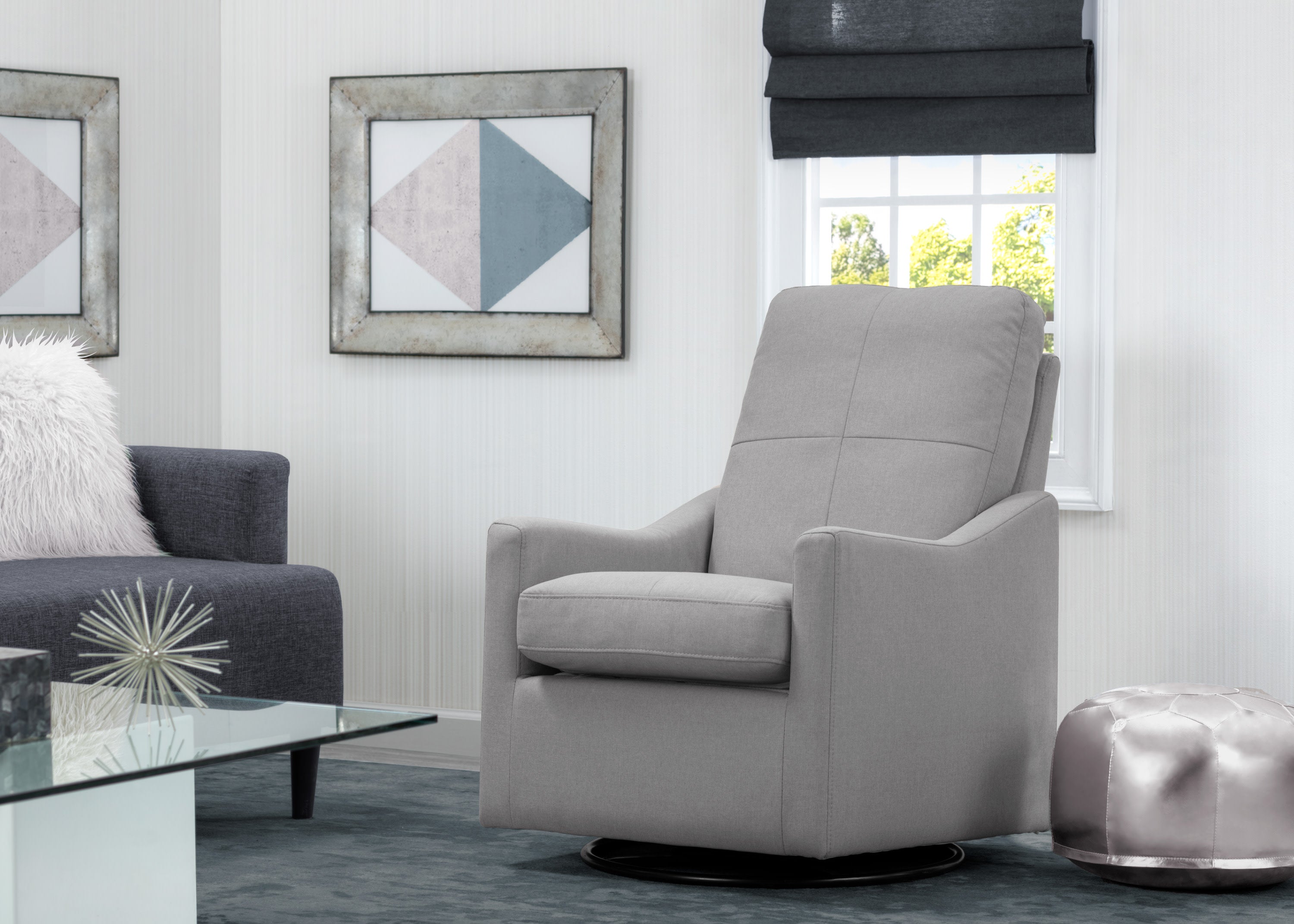 Kenwood Nursery Glider Swivel Rocker Chair - Comfortable Baby Rocking Chair for Nursing, Feeding & Soothing - Perfect for Nurseries, Bedrooms & Living Rooms