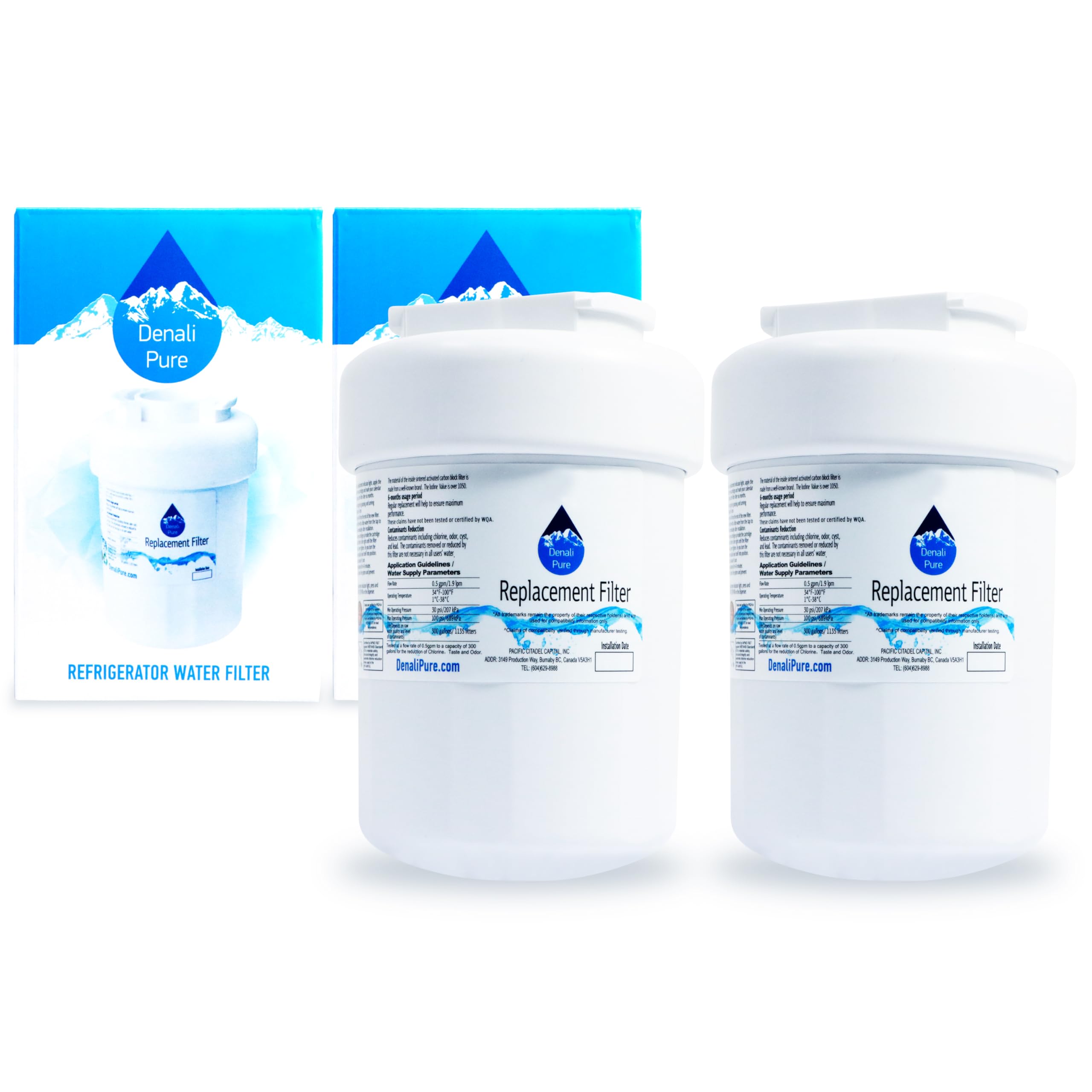 2-Pack GE TFX22ZPDACC Refrigerator Water Filter Replacement - Compatible with GE MWF & MWFP Fridge Water Filters | Improves Taste & Reduces Contaminants | Perfect for Clean Drinking Water & Ice Making
