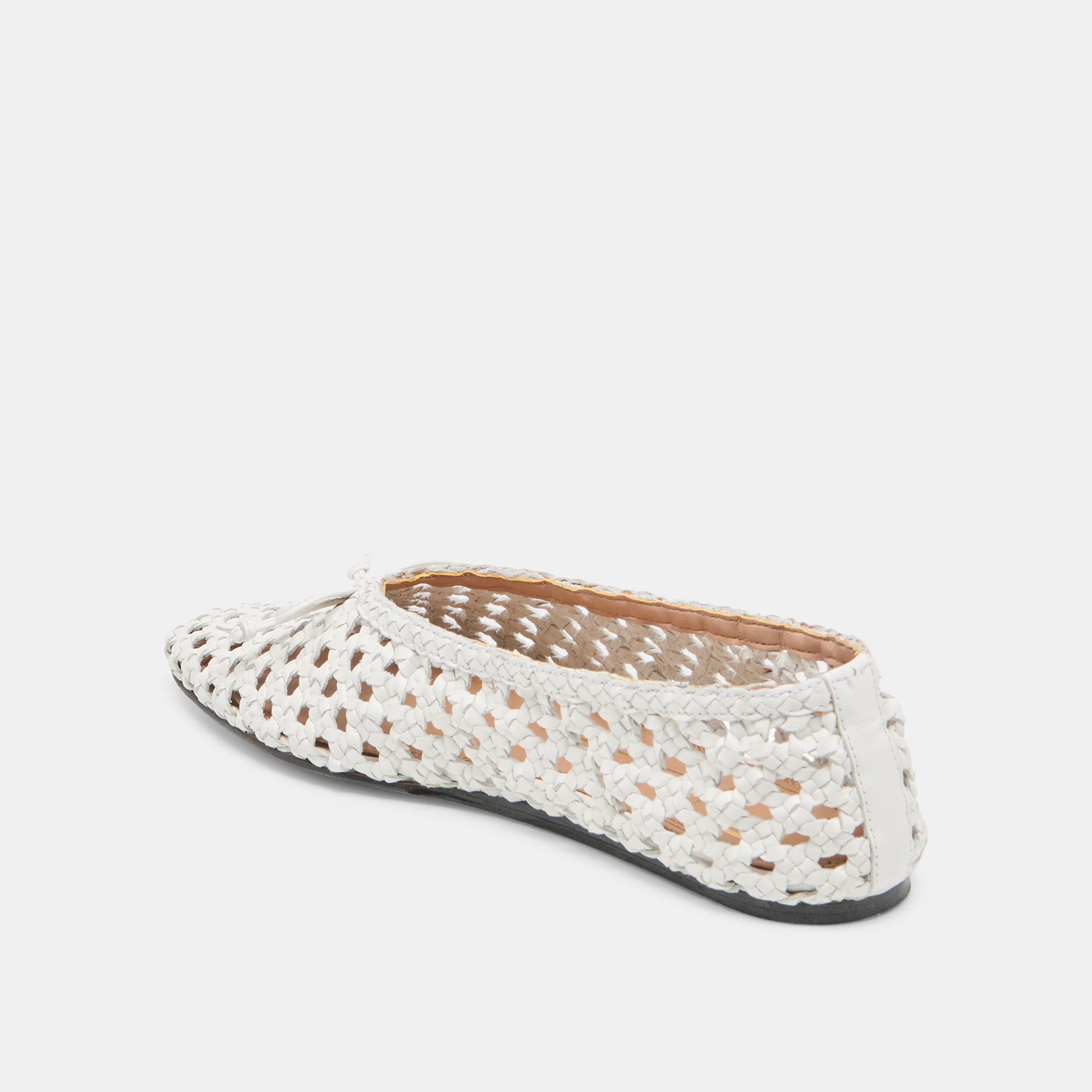 EDDA Women's Ballet Flats - Bone Woven Leather Comfortable Slip-On Shoes for Work, Office & Casual Wear