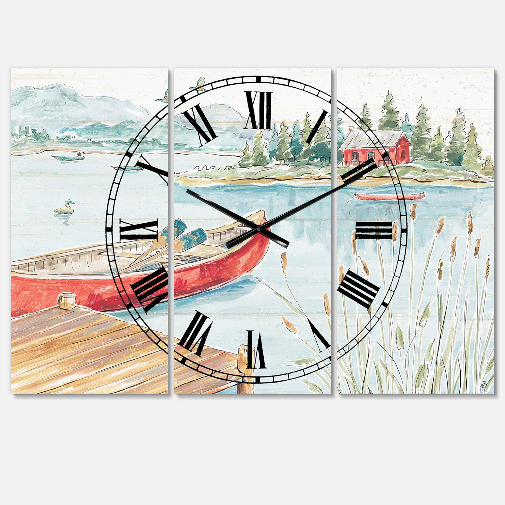 Designart Asian Elephant Painted Wall Clock - Round Metal Decorative Clock for Home, Living Room, Bedroom & Office | Cottage Style Wall Art with Nature-Inspired Elephant Design | Perfect for Farmhouse, Boho & Eclectic Decor Styles