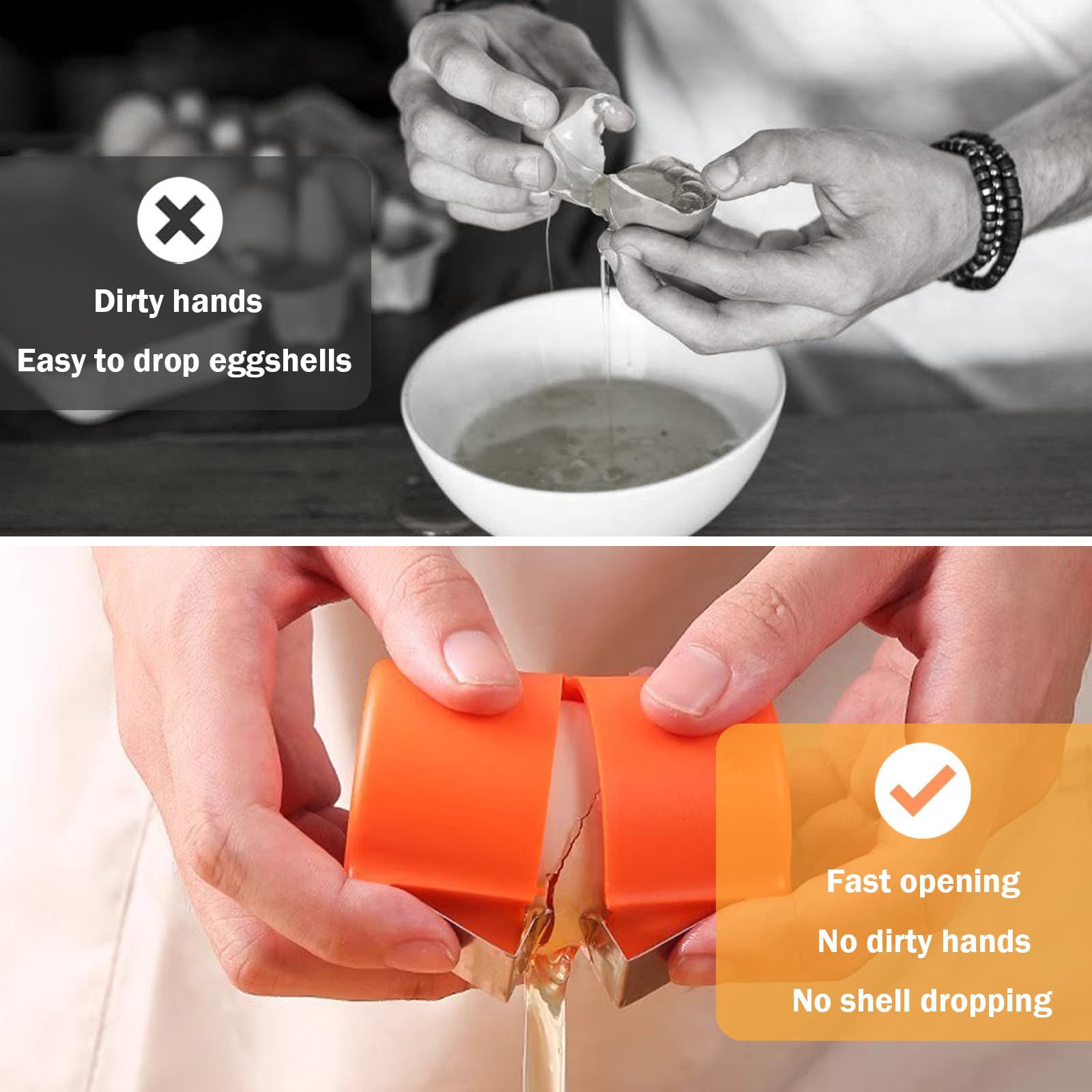 3Pcs Stainless Steel Egg Shell Opener - Egg Peeler & Cracker Tool for Hard Boiled & Raw Eggs | Kitchen Gadget for Breakfast, Baking & Cooking | Perfect for Deviled Eggs, Salads & Meal Prep