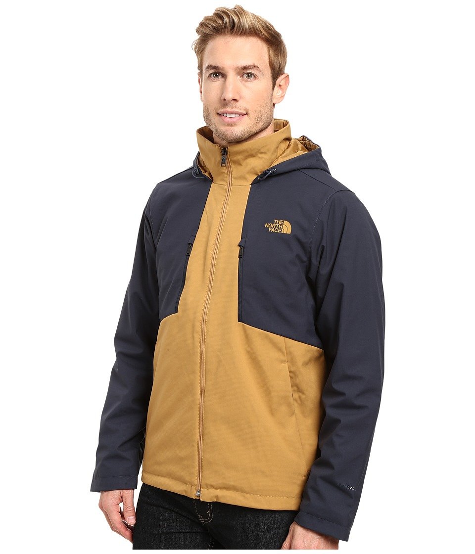 The North Face Apex Elevation Jacket for Men - Waterproof Windbreaker, Lightweight Hiking Jacket in Dijon Brown/Urban Navy (Size Small) - Perfect for Outdoor Adventures, Camping & Travel