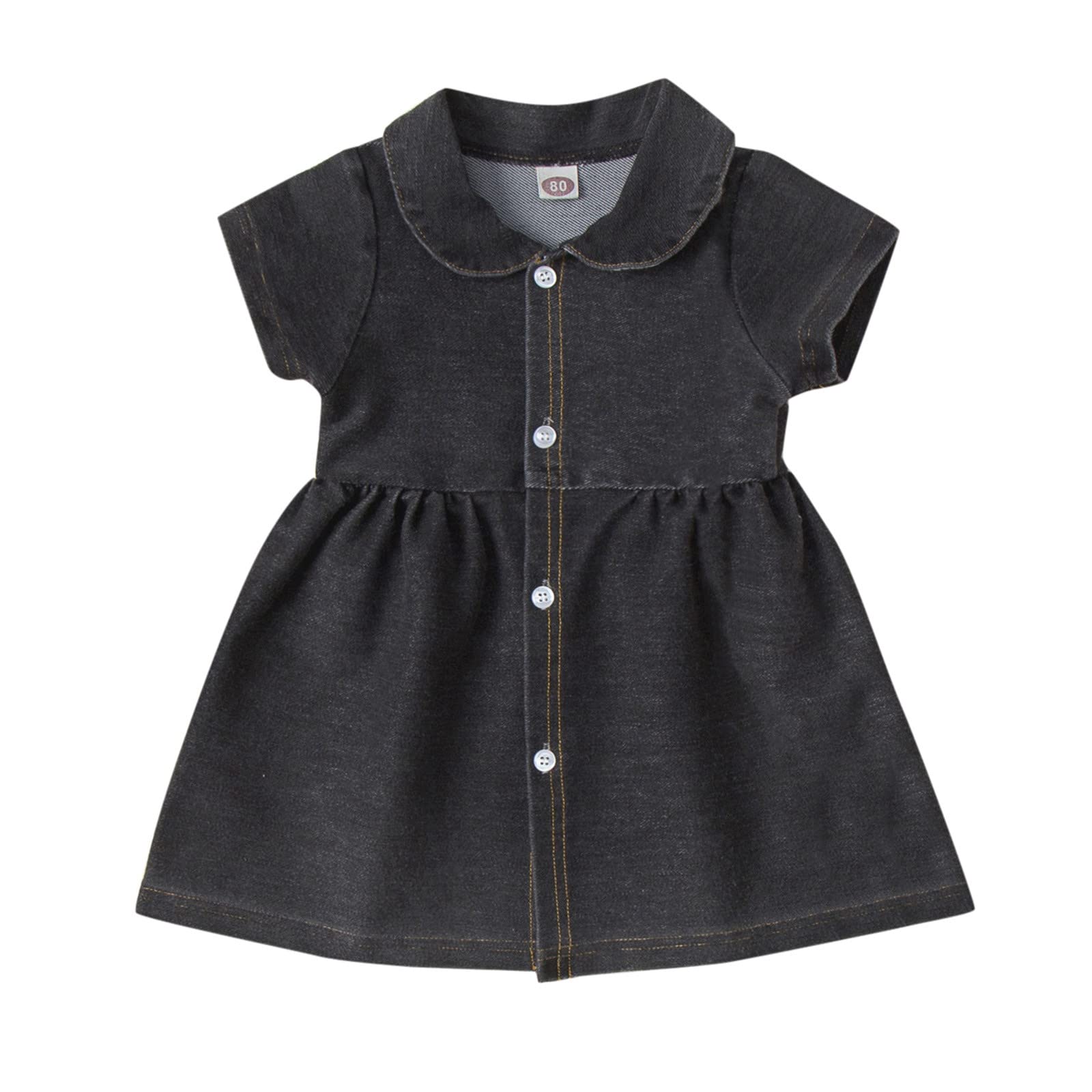 Toddler Girls Denim Dress - Casual Princess Style Solid Blue Dress for 18 Months (3T) - Perfect for Playdates, Parties & Everyday Wear