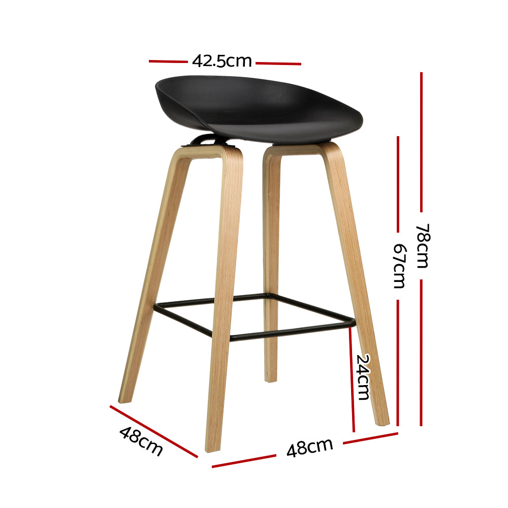 2 Pack Wooden Bar Stools for Kitchen Island, Counter Height Dining & Home Decor - Rustic Style Adjustable Height Stools for Breakfast Nook, Bar, or Pub