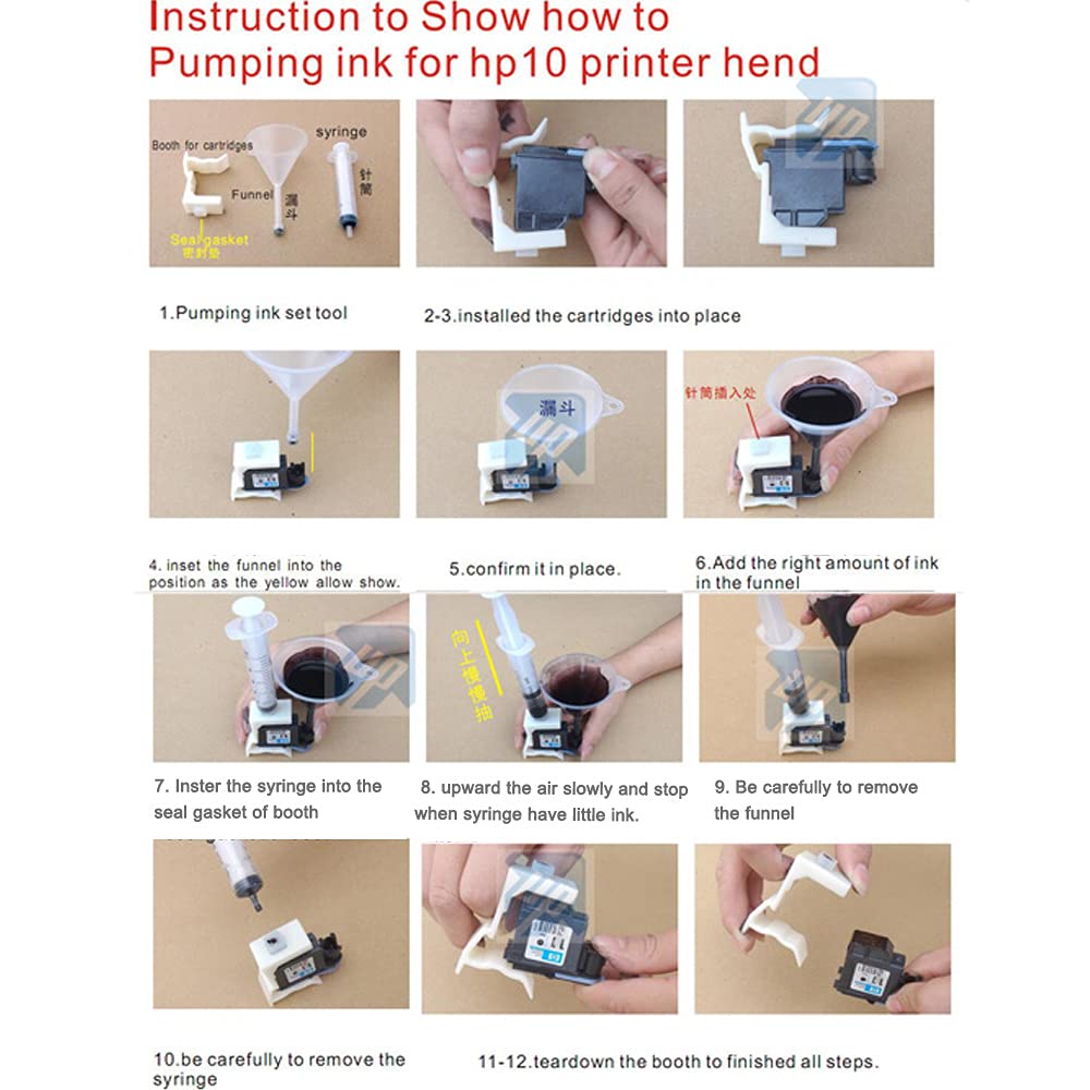 HP 11 10 82 84 85 Printhead Cleaning Kit Refill Tool - Compatible with HP Designjet 500 800 510 130 815 100/110/111/813/850 Printers - Nozzle Cleaning Solution for Professional Printing Maintenance - Perfect for Office, Graphic Design & Large Format Printing