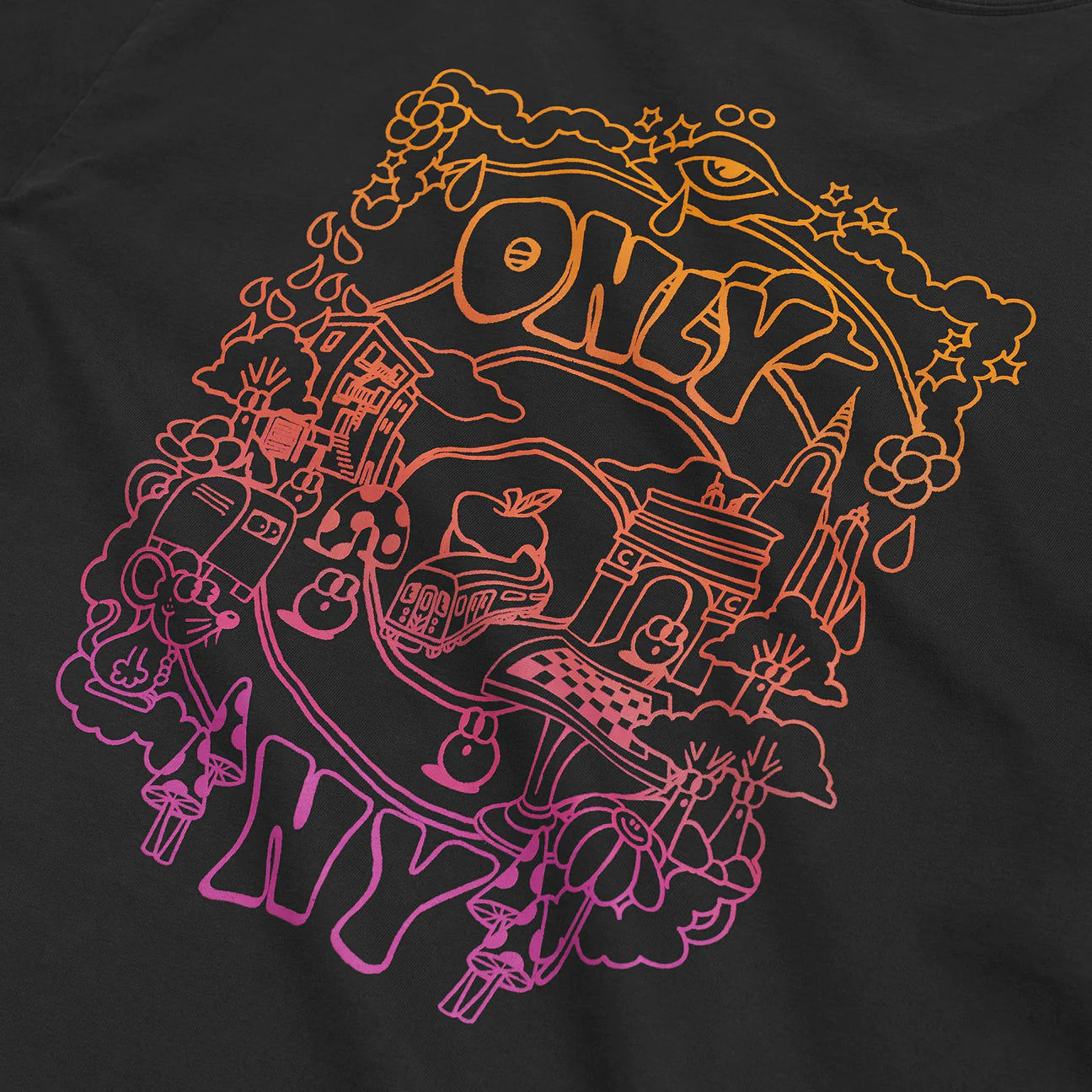 Only NY Time Traveler Vintage Black Long Sleeve T-Shirt | Retro Graphic Tee for Men & Women | Perfect for Streetwear, Casual Outfits & Urban Fashion