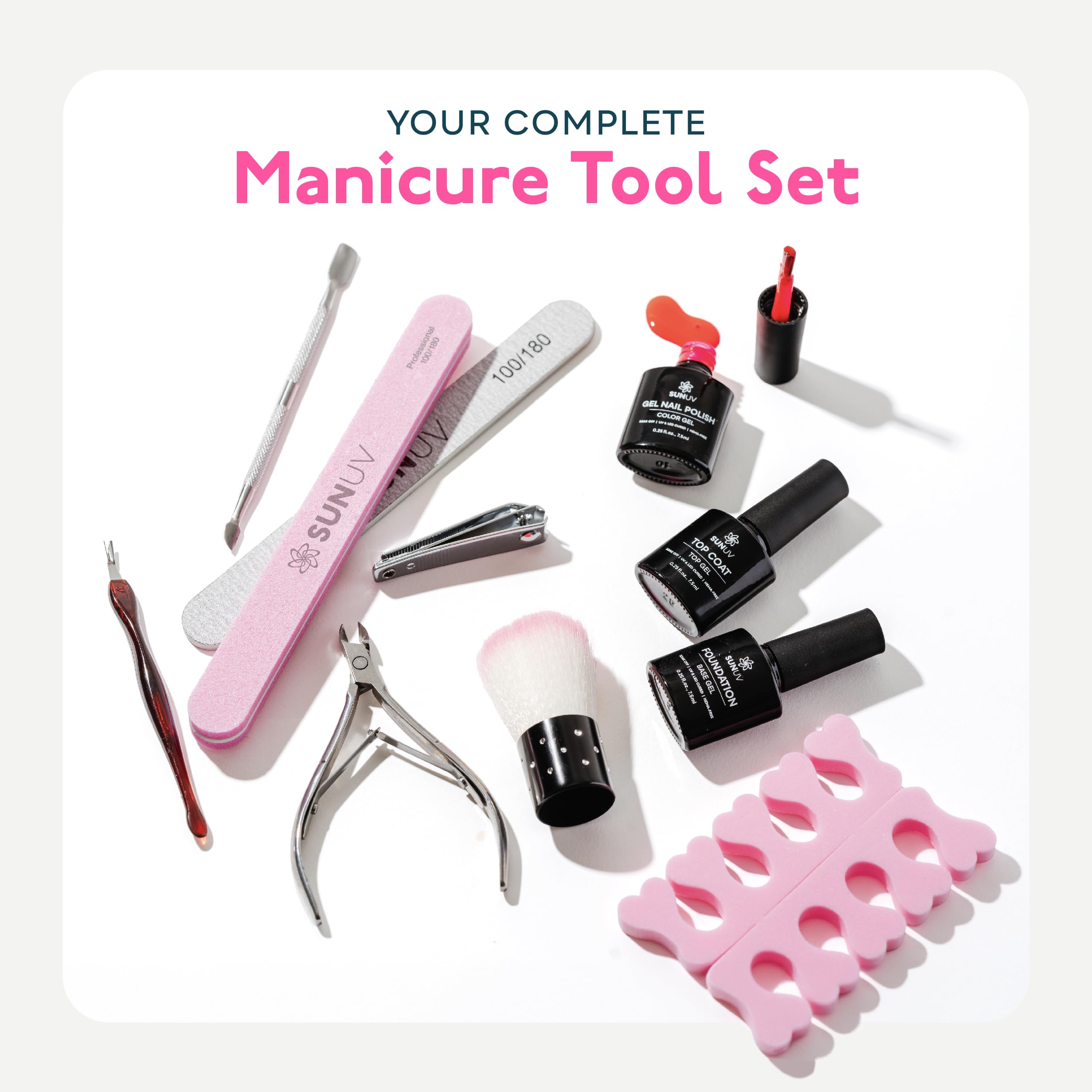 SUNUV 12 Colors Gel Nail Polish Kit with UV Light - Base & Glossy Top Coat Set, Professional Manicure Tools for Women | Perfect for Home Nail Art, Salon Treatments & Gift Giving