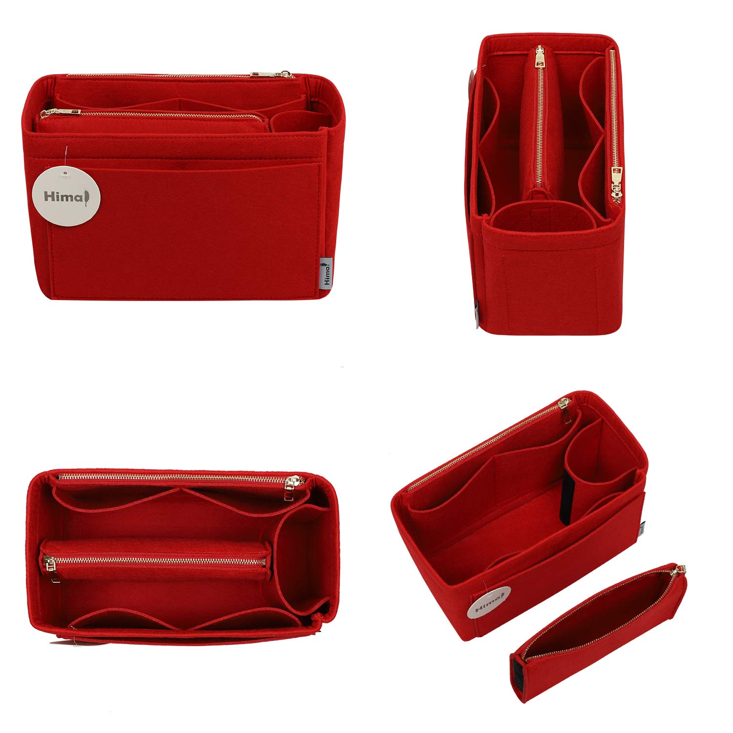 Purse Organizer Insert for Handbags - Bag in Bag Organizer Compatible with Speedy Neverfull & More - 5 Sizes (Large, Red) - Perfect for Travel, Work & Daily Organization