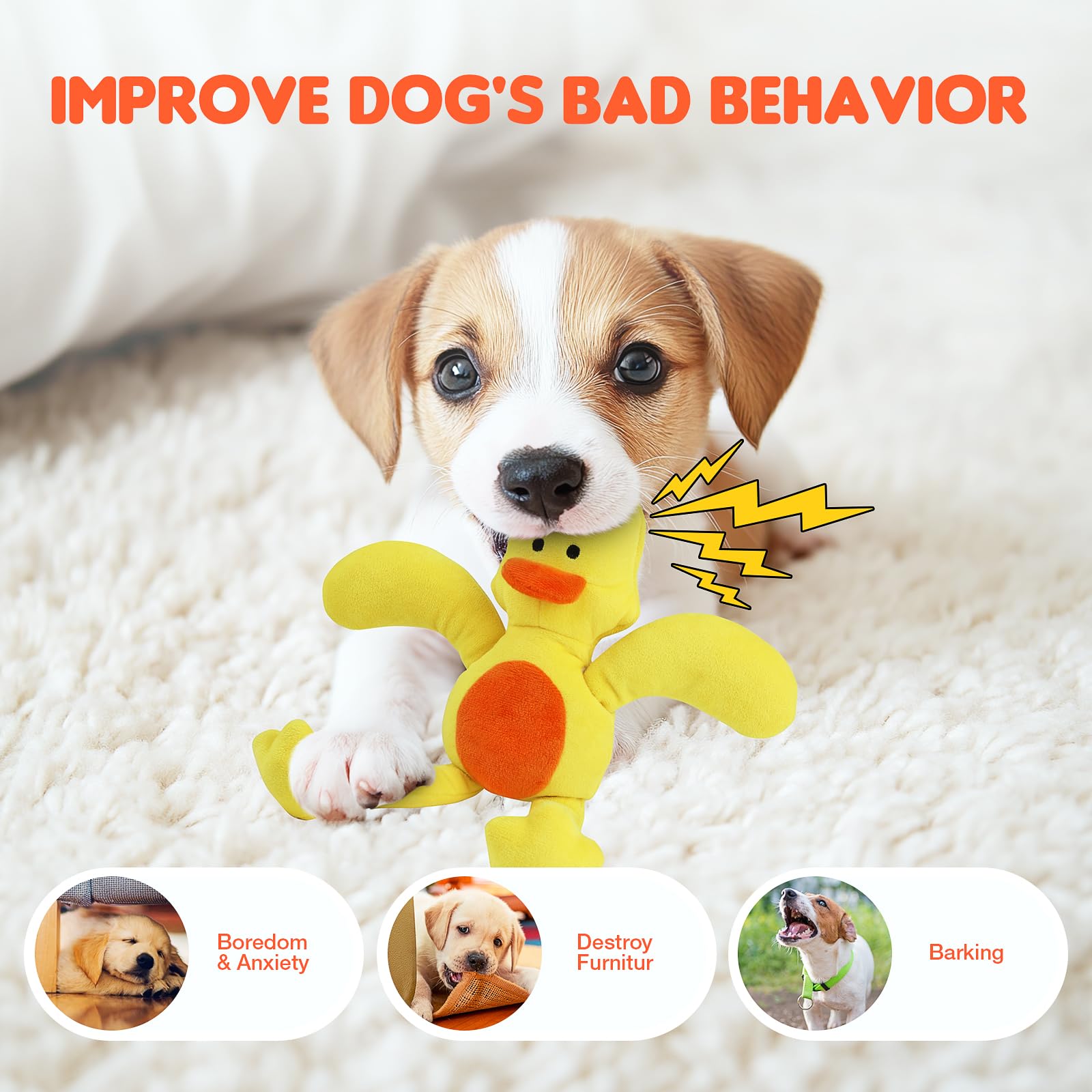Interactive Plush Dog Toy for Puppies - Squeaky Tug of War Chew Toy for Small Dogs, Teething Relief & Boredom Buster - Perfect for Indoor Play, Training & Bonding Time