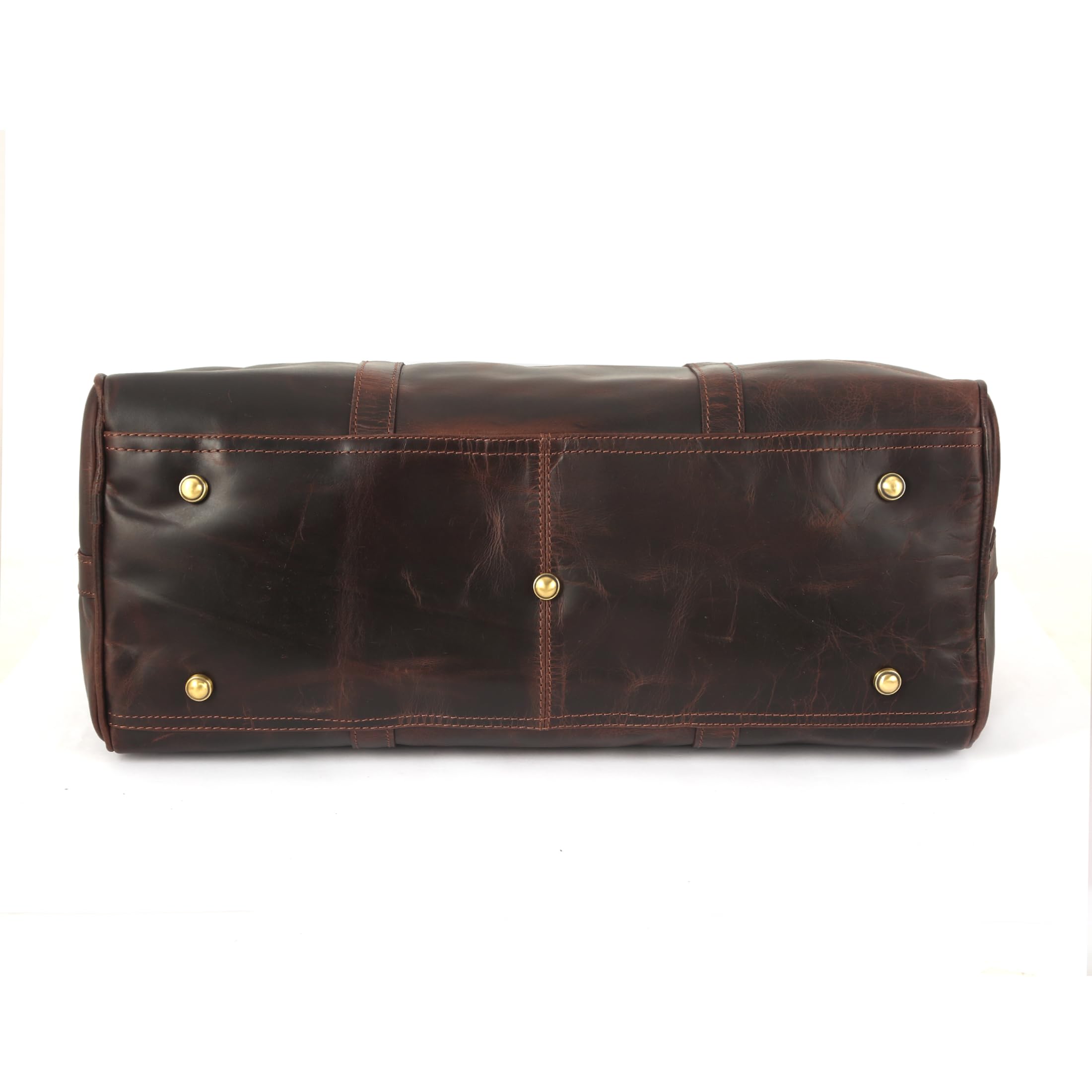 Premium Oversized Dark Brown Full Grain Leather Weekender Bag - Large Travel, Gym & Sports Duffle for Men & Women - Durable Carry-On Luggage for Weekend Trips, Workouts & Business Travel (Dark Brown)
