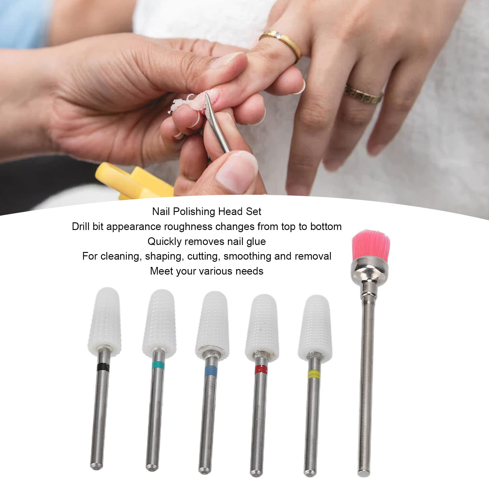 Professional Nail Grinding Head Kit - Fast Cuticle Remover & Nail Drill Bits for Manicure Pedicure - Portable Rotary Tools for Nail Technicians & Home Use - Perfect for Salon, Spa & DIY Nail Care