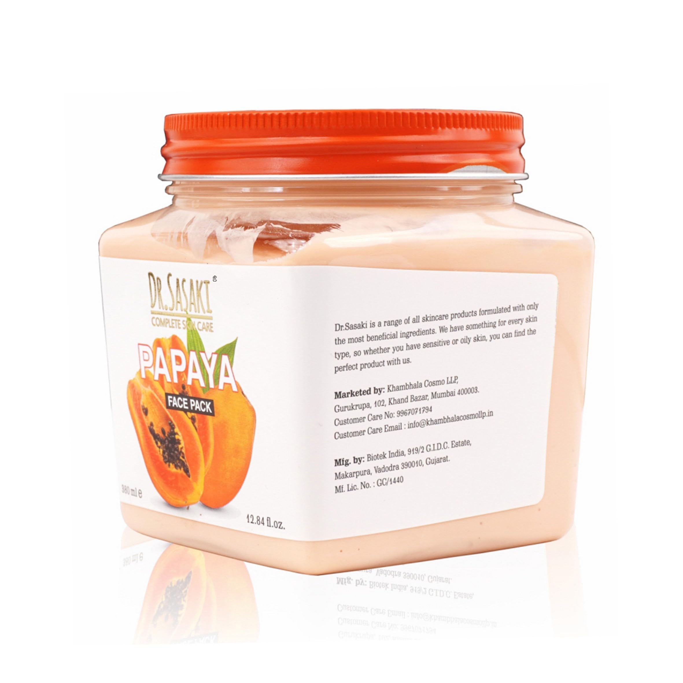 Dr. Sasaki Complete Skin Care Papaya Face & Body Pack - 380ml for Brightening, Exfoliating & Hydrating - Perfect for Daily Skincare Routine & Spa Treatments
