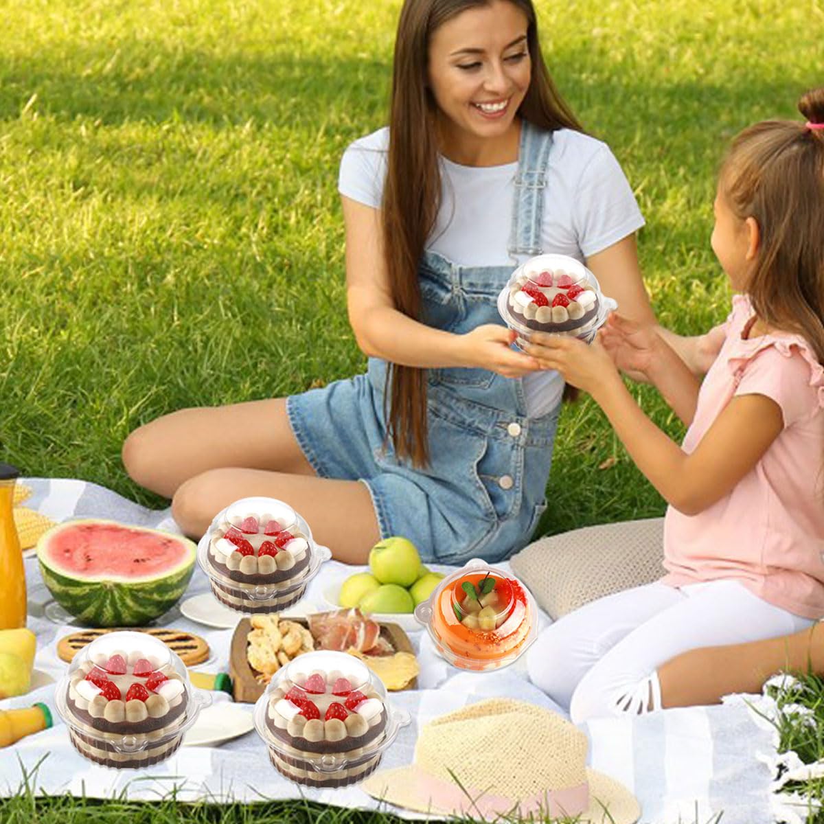 100-Pack Clear Plastic Cupcake Holder Cases - Single Individual Muffin & Cake Pod Containers for Baking, Parties & Dessert Display | Durable & Reusable Food Storage Boxes