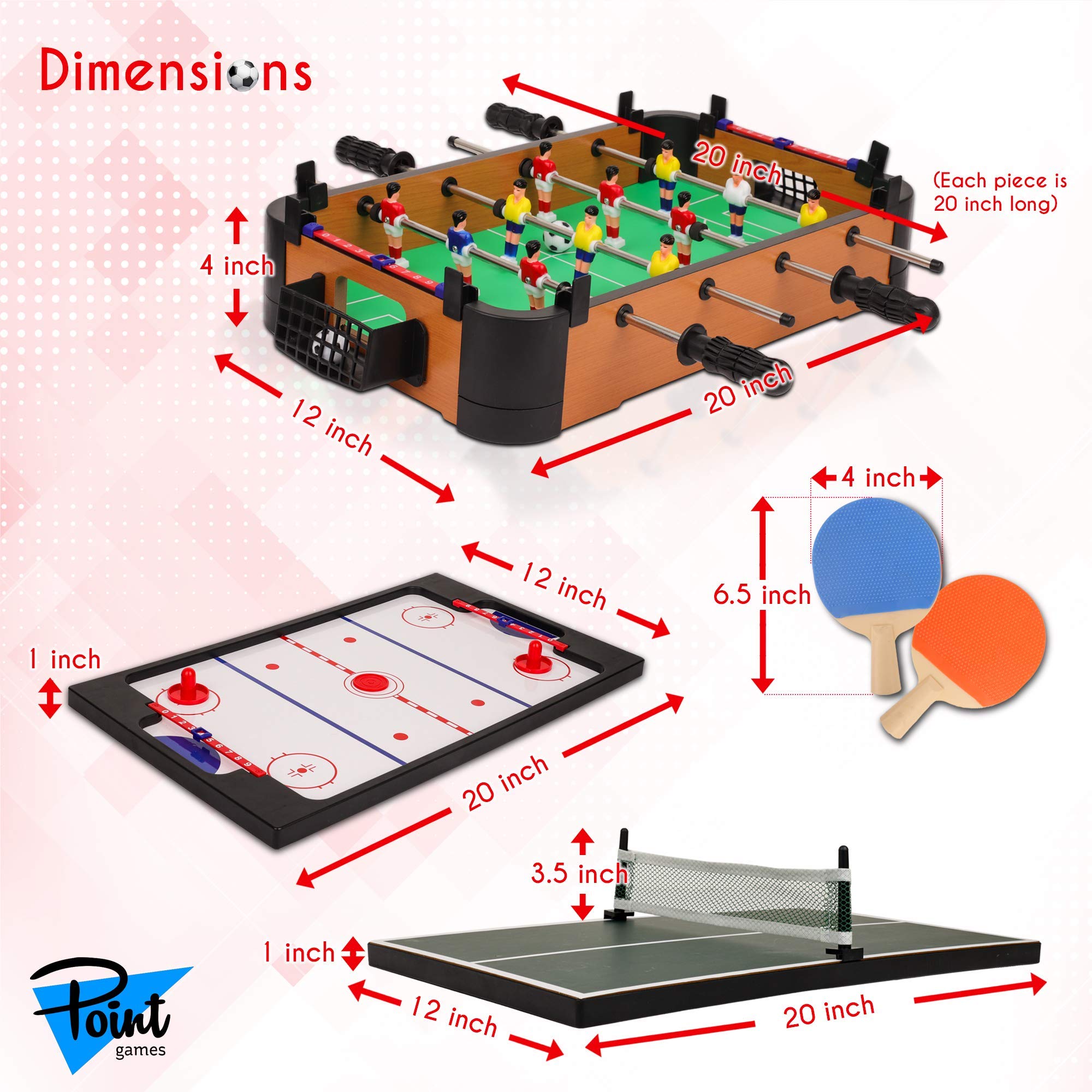 Mini Hockey Table Game for Kids - Fun Arcade Air Hockey Tabletop Game for Boys & Girls Ages 3+, Perfect Birthday Gift & Indoor Family Game Night Activity