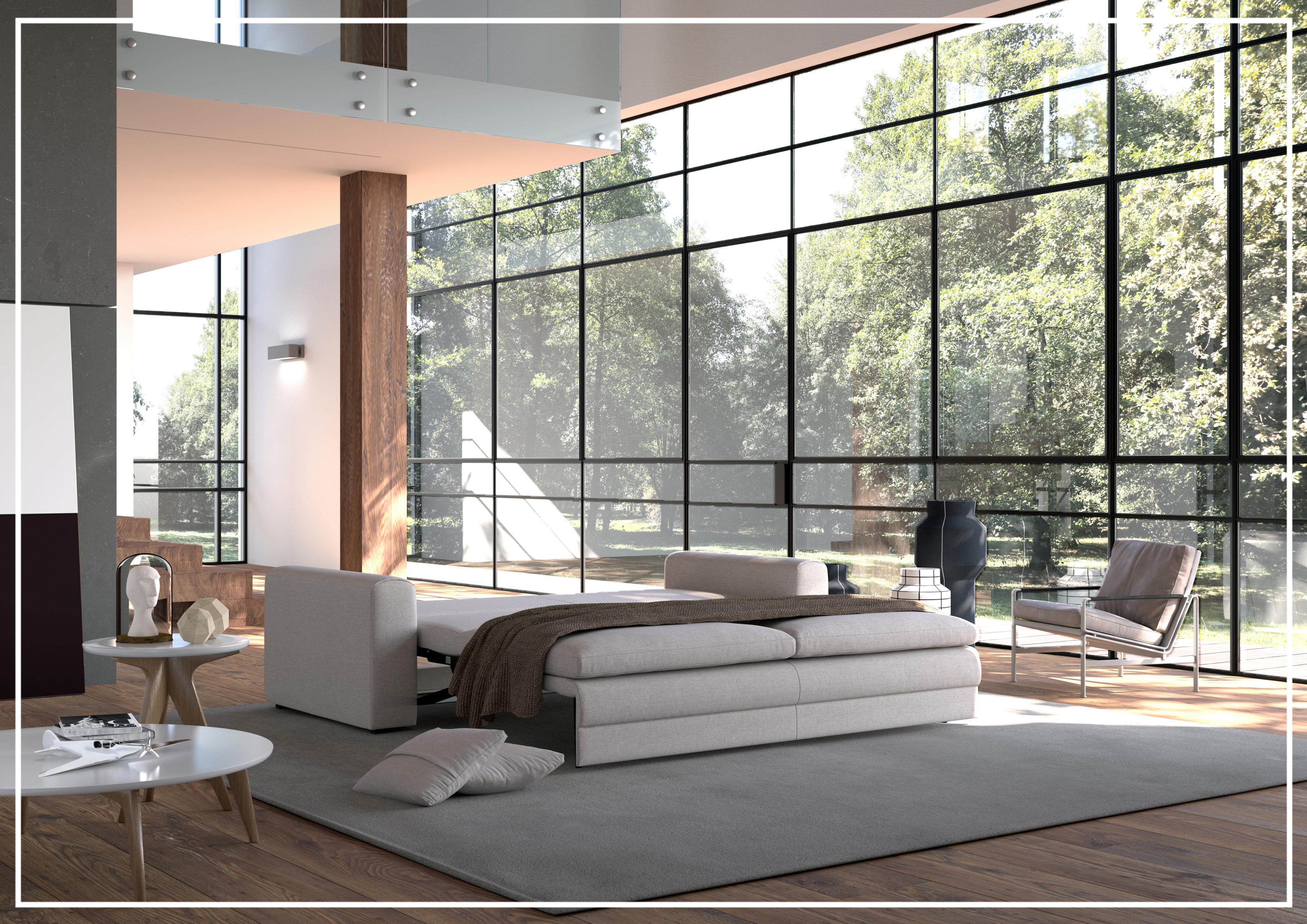 Luonto Cove Sleeper Sofa with Pillow Top Plush Seating & One-Touch Hybrid Deluxe Mechanism - Convertible Bed for Small Spaces, Guest Room & Apartment Living