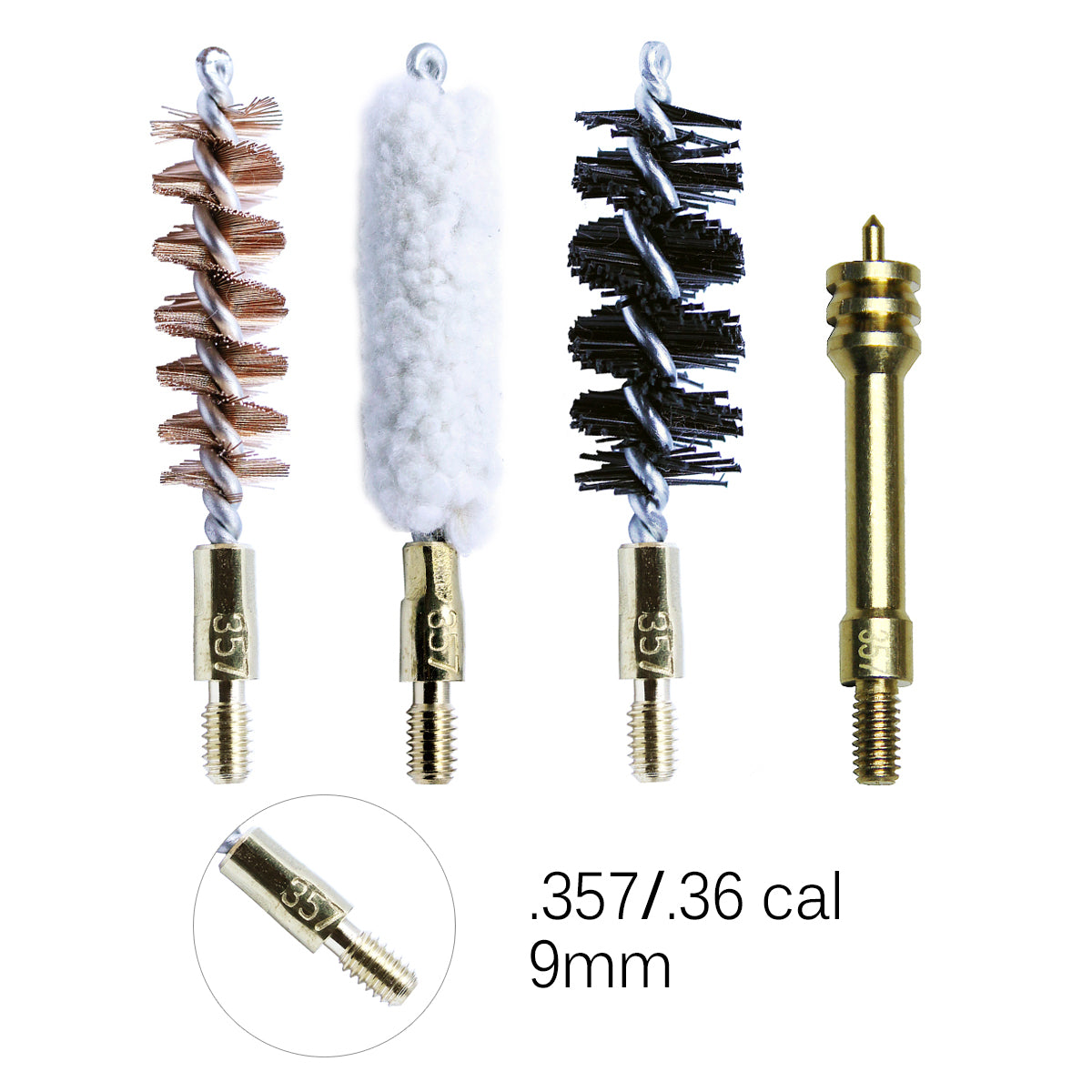 Premium Gun Cleaning Kit - Solid Brass Jag, Phosphor Bronze & Nylon Brushes, Chamber & Tornado Brushes | Complete Firearm Maintenance Set for Pistols, Rifles & Shotguns | Perfect for Hunting, Range Shooting & Gun Safety