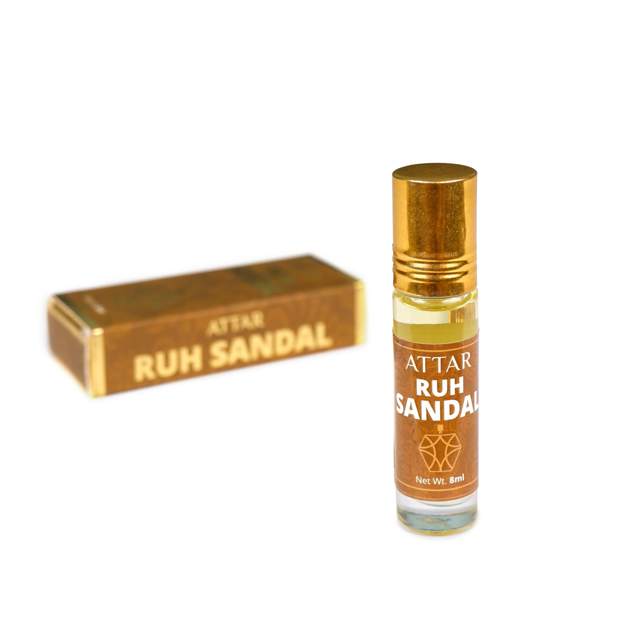 Premium Likla Ruh Sandal Attar Perfume Oil for Men & Women - Alcohol-Free Roll-On Fragrance (8ml) - Long Lasting Sandalwood Scent - Perfect for Daily Wear, Special Occasions & Gift Giving
