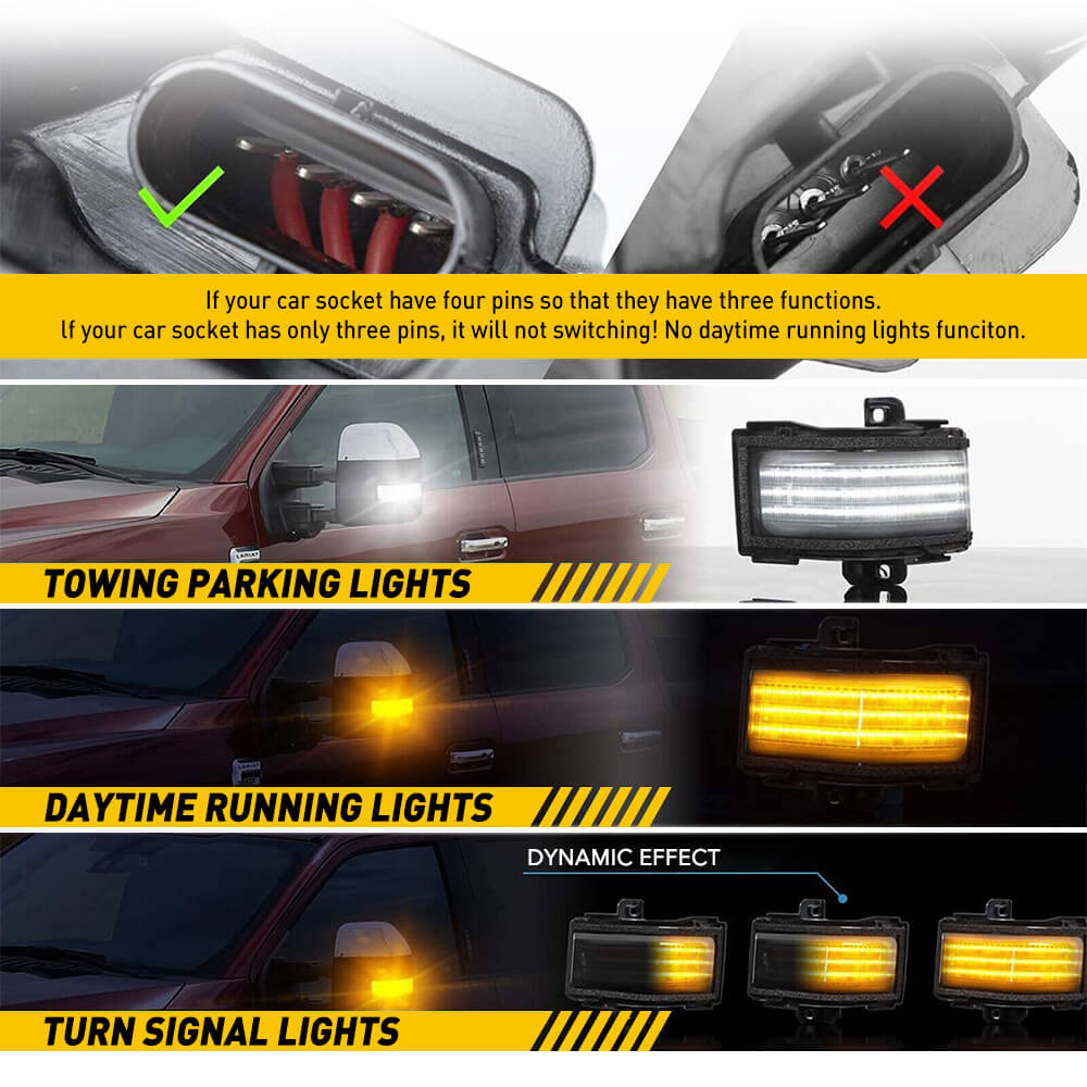 2PCS LED Side Mirror Lights for Ford F150 2015-2022 & F250/F450 Super Duty 2017-2022 - Bright White Puddle Lamps with Easy Installation - Perfect for Nighttime Parking and Enhanced Vehicle Safety