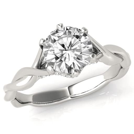1.25 Carat Round Cut Twisted Moissanite Engagement Ring - 6 Prong Infinity Style Wedding Band, Bridal Jewelry in Sterling Silver | Perfect for Proposals, Anniversaries & Romantic Gifts
