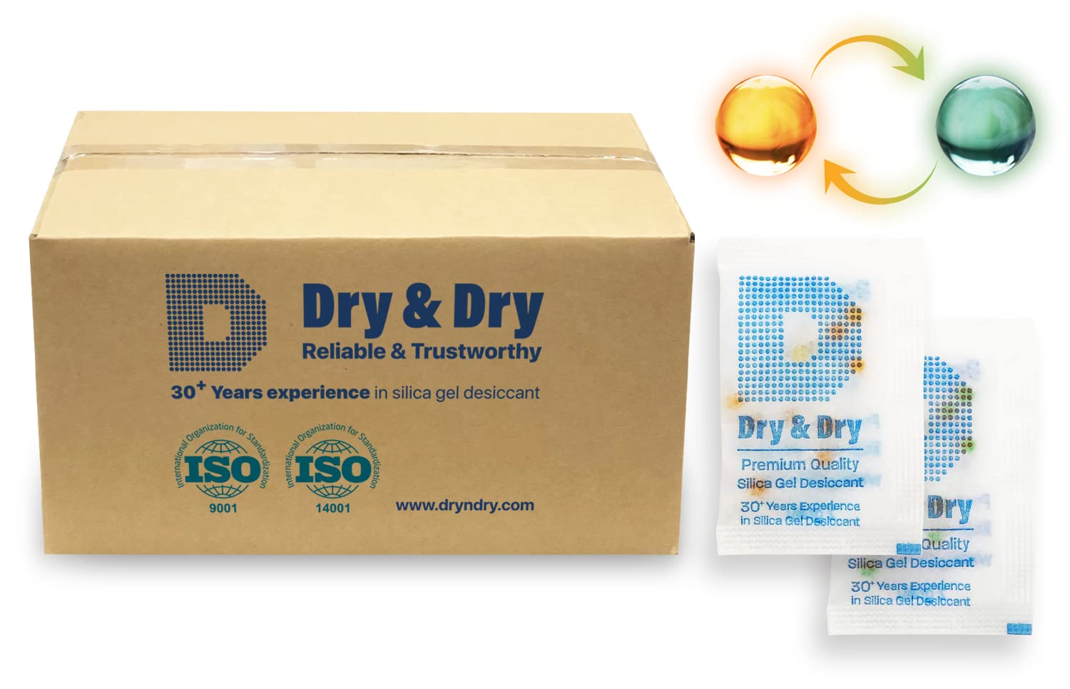 Dry & Dry 2 Gram [6000 Packets] Food Safe Orange Indicating Silica Gel Desiccant Packs - Moisture Absorber for Food Storage, Electronics, Documents & Closet Protection