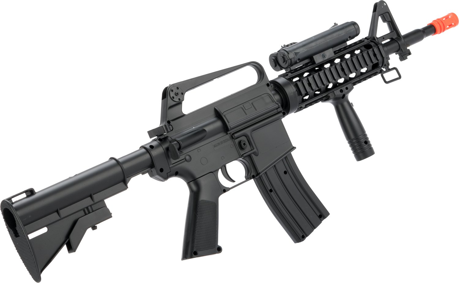 Well Airsoft Full Size M4 RIS Spring Airsoft Rifle with Platform Light - High Performance Airsoft Gun for Outdoor Training & Tactical Games | Perfect for Milsim, Target Practice & Airsoft Battles