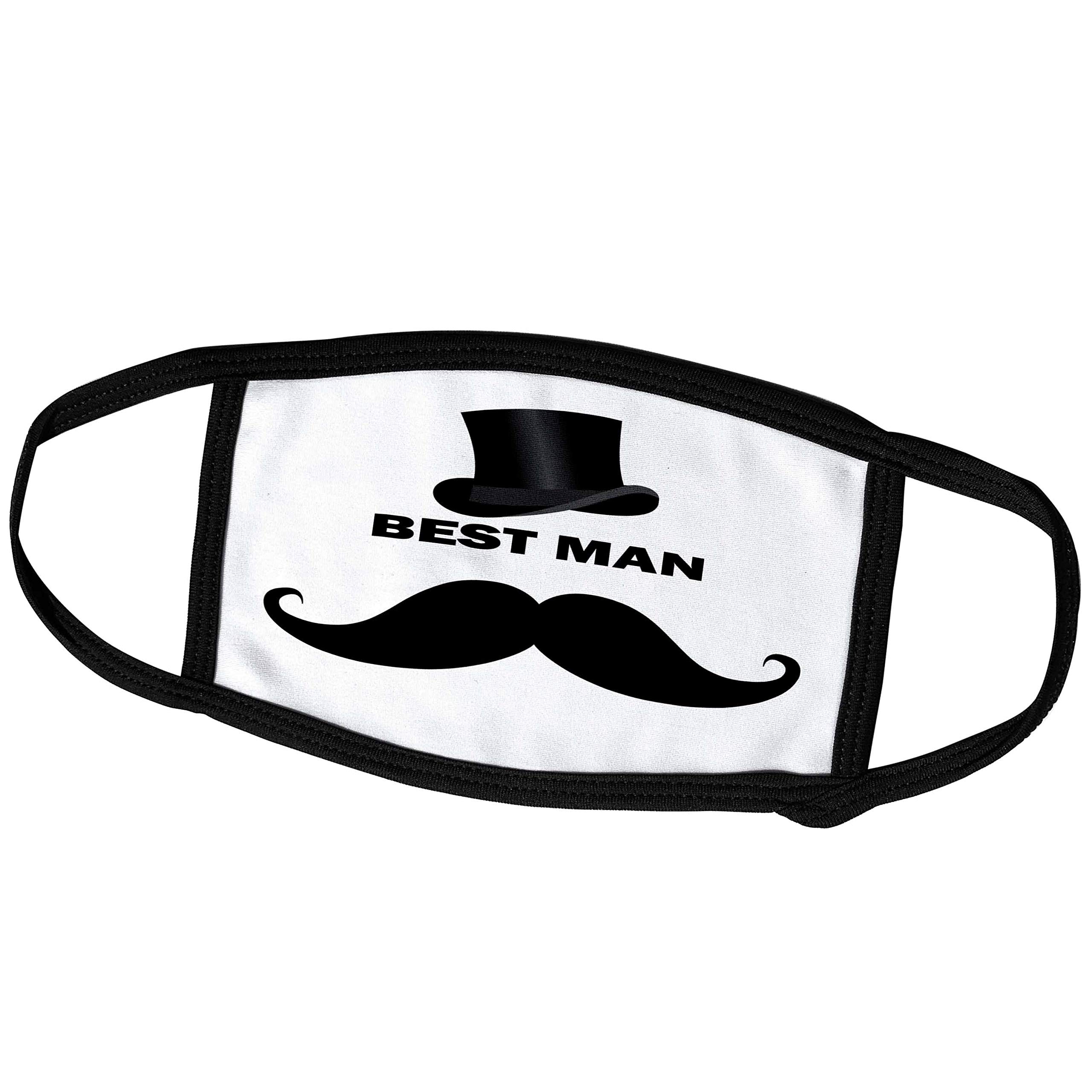3dRose Sandy Mertens Celebrations - Best Man with Top Hat and Mustache Face Masks (fm_212951_1) | Novelty Party Masks for Weddings, Bachelor Parties & Costume Events