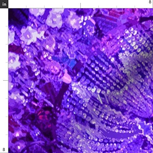 Dark Purple Crystal Printed Upholstery Velvet Fabric by The Yard - Premium Spoonflower Fabric for Home Decor, Furniture Upholstery & Apparel | Perfect for Curtains, Sofas, Dresses & DIY Crafts