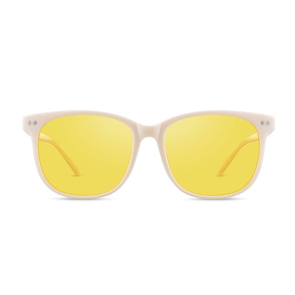 Night Vision Driving Glasses - Polarized Anti-Glare Clear Sunglasses for Men & Women - Fashionable UV Protection Eyewear for Safe Night Driving, Daytime Use, and Outdoor Activities