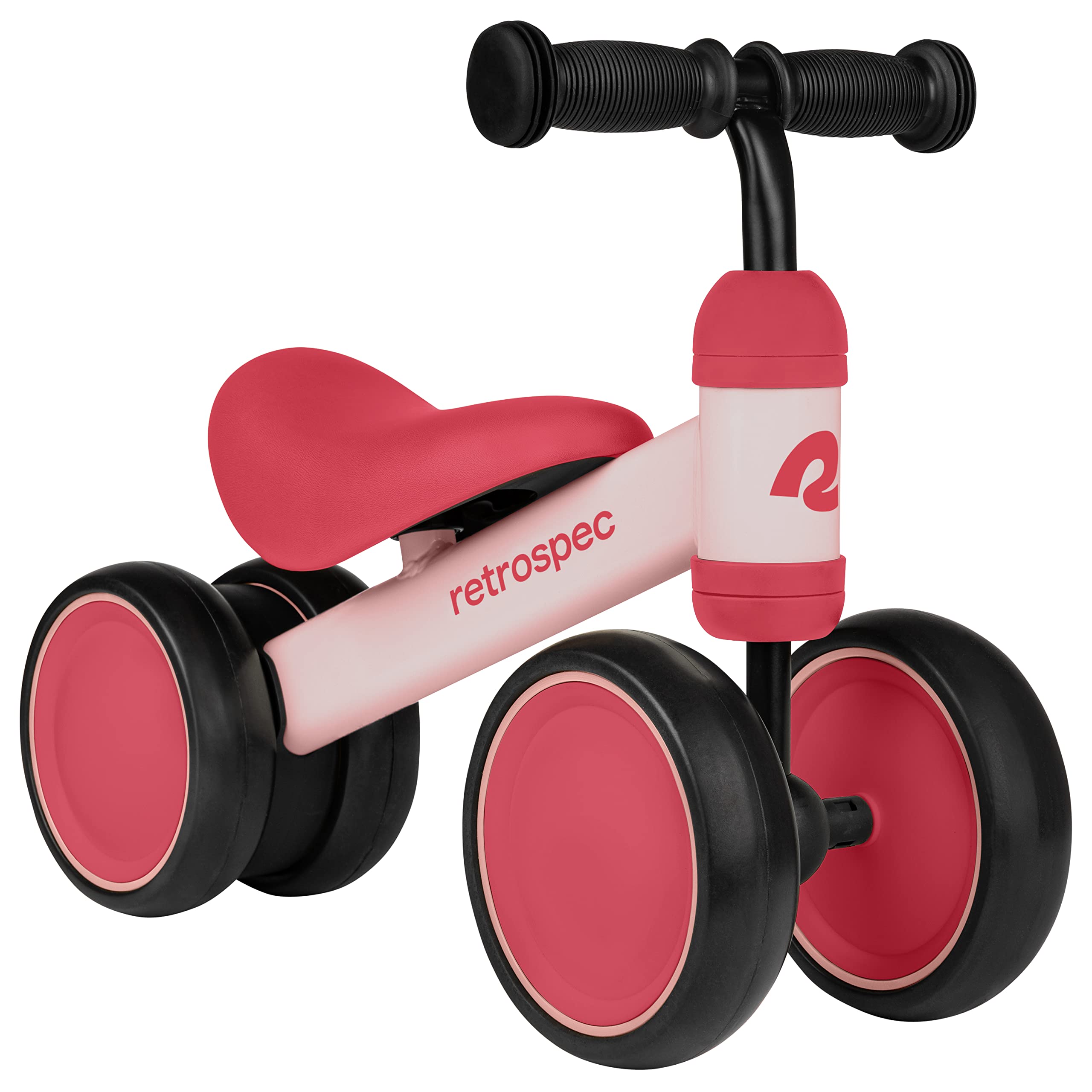 **Retrospec Cricket Baby Walker Balance Bike - 4-Wheel Toddler Bike for 12-24 Months - First Bike for 1 Year Old Boys & Girls - Perfect for Indoor & Outdoor Play, Learning to Walk & Ride**