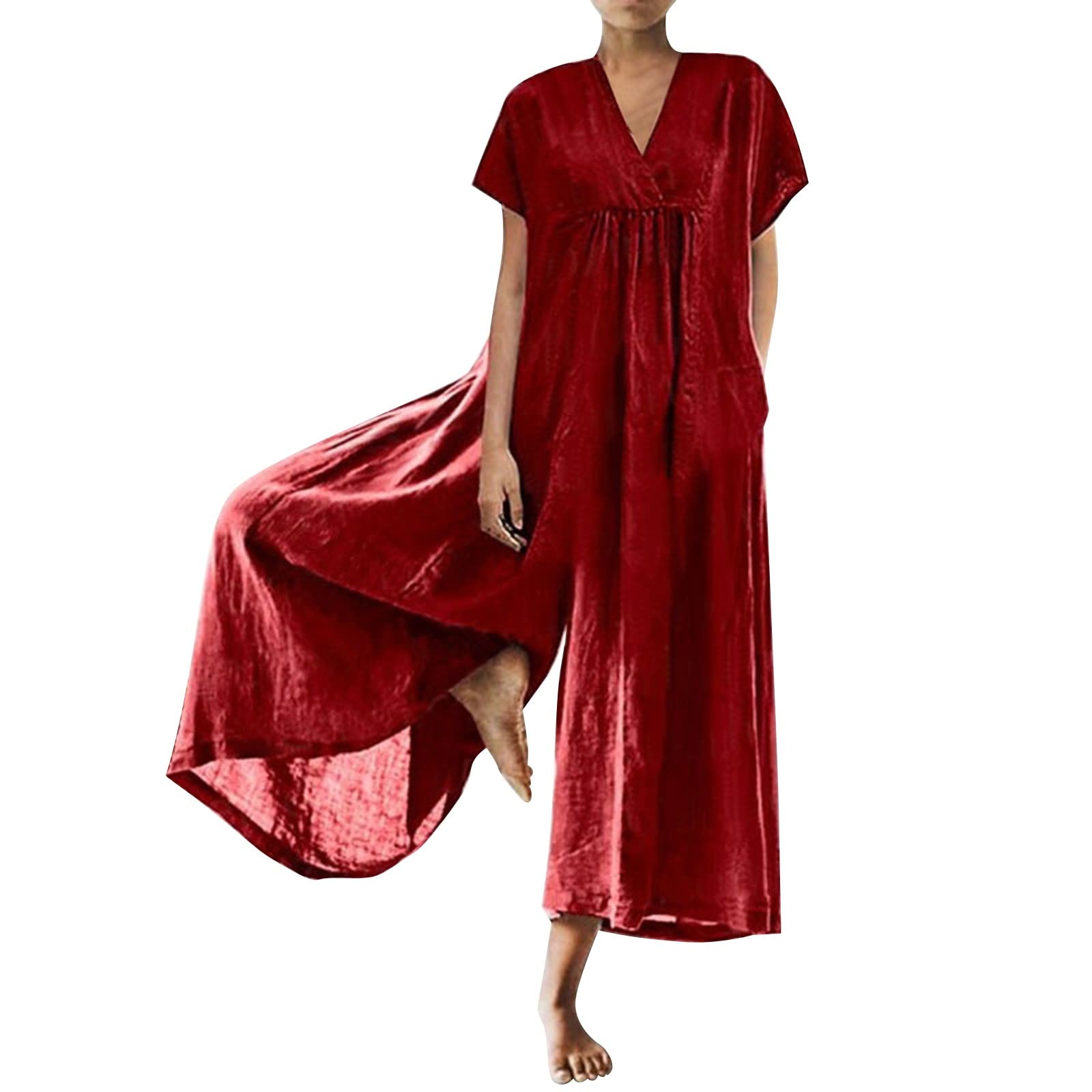 LCMTWX Women's Maternity Romper Jumpsuit - Loose Casual Ribbed One-Piece Dress for Pregnancy | Yoga, Lounge, Outdoor Activities | Prime Big Deal Days
