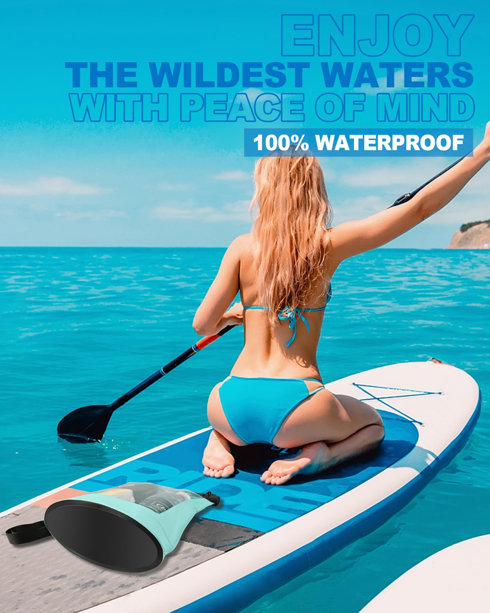 2L Waterproof Phone Pouch for iPhone 16 15 14 11 Pro Max & Galaxy S24 S21 - Floating Dry Bag with Large Capacity for Phone, Keys, Sunscreen & Sunglasses - Oversized Waterproof Case for Beach, Swimming, Kayaking, Boating & Water Sports