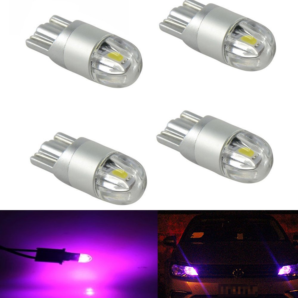4PCS Ultra Bright 3030 Chipsets 168 194 W5W T10 Wedge 2SMD LED Bulbs - Purple License Plate Lights, Map Lights, Dome Lights for Cars, Trucks, SUVs | Interior Lighting Upgrade for Better Visibility at Night