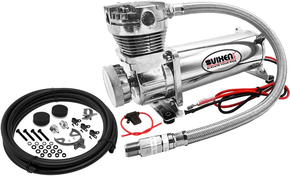 Vixen Air Suspension Kit for Trucks & Cars - 200psi Compressor with 4 Gallon Tank - Air Ride System for Leveling, Towing & Boat Lifts - Onboard Train Horn Compatible - Fits SUVs & Semis (VXX3805H/4840C) - Perfect for Heavy Load Hauling, Off-Road Adventures & Custom Vehicle Lowering