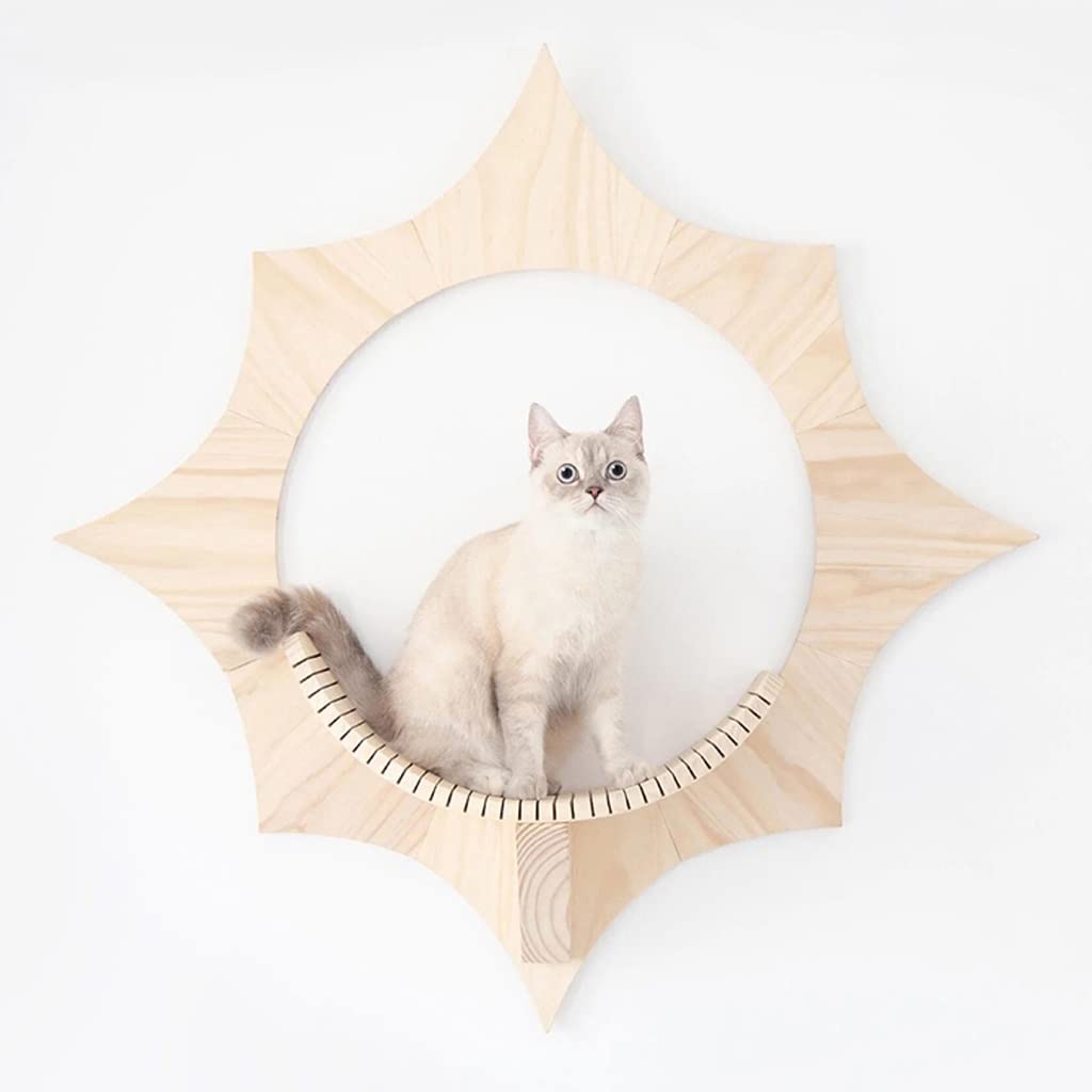 DIY Wall Mounted Solid Wood Cat Jumping Platform - Pet Climbing Frame & Cat Tree Furniture for Indoor Cats - Durable Wall-Mounted Cat Springboard for Play & Exercise - Perfect for Small Spaces & Multi-Cat Homes