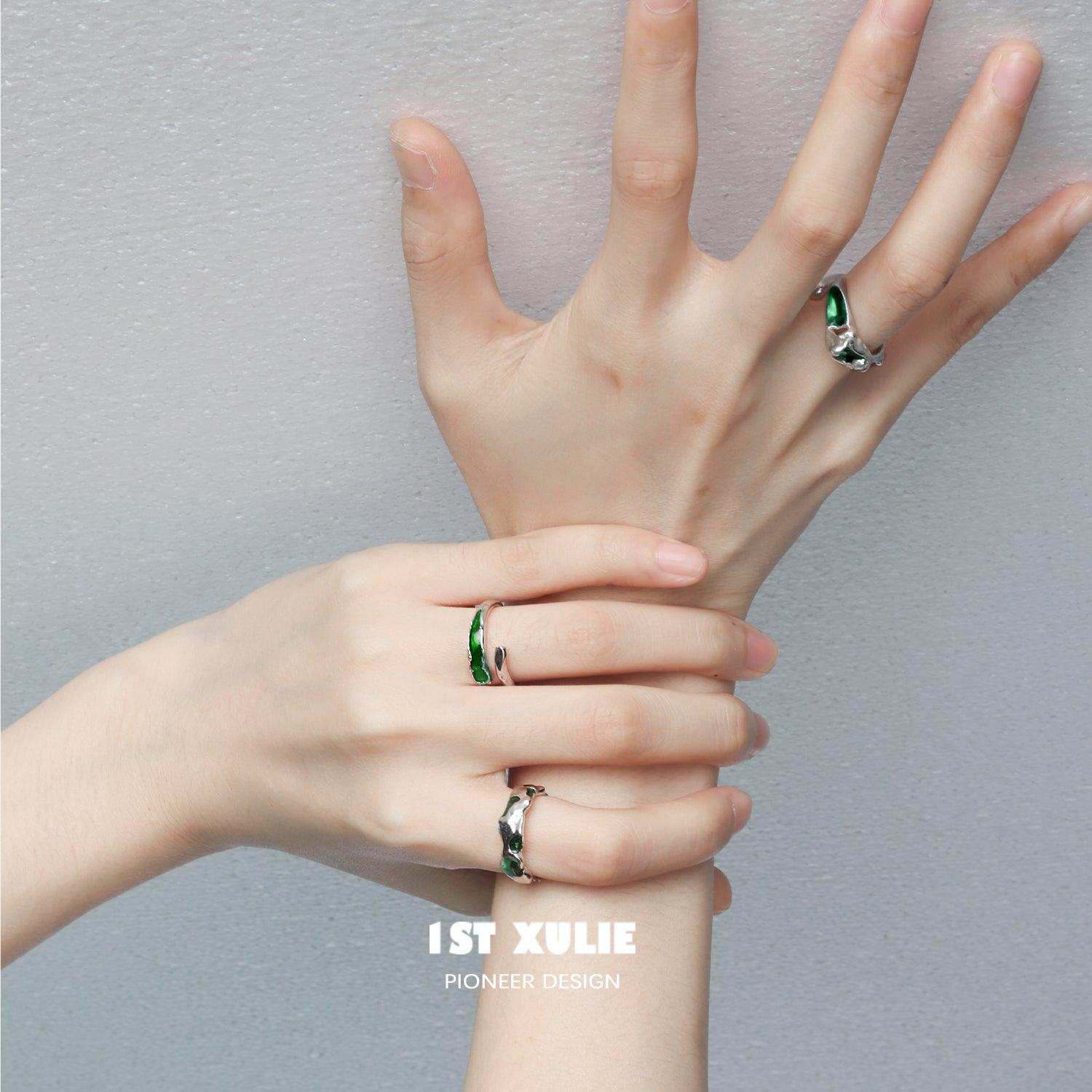 Slytherin House Sterling Silver Adjustable Ring for Women - Harry Potter Inspired Jewelry Gift for Fans - Perfect for Cosplay, Daily Wear & Special Occasions