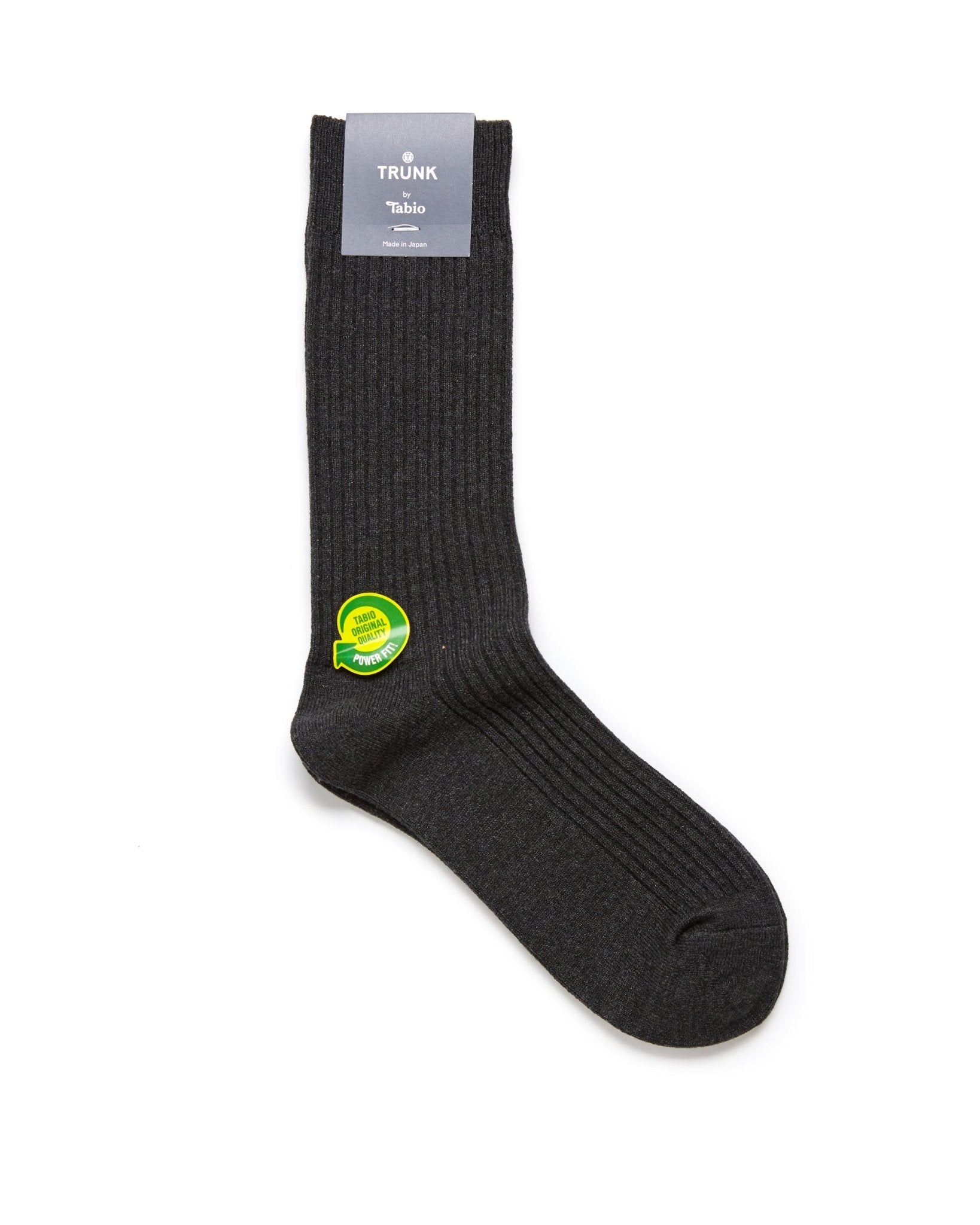 Tabio Power Fit Crew Socks for Men & Women - Comfortable Athletic Socks with Arch Support & Cushioning - Heather Charcoal - Perfect for Running, Gym Workouts & Everyday Wear