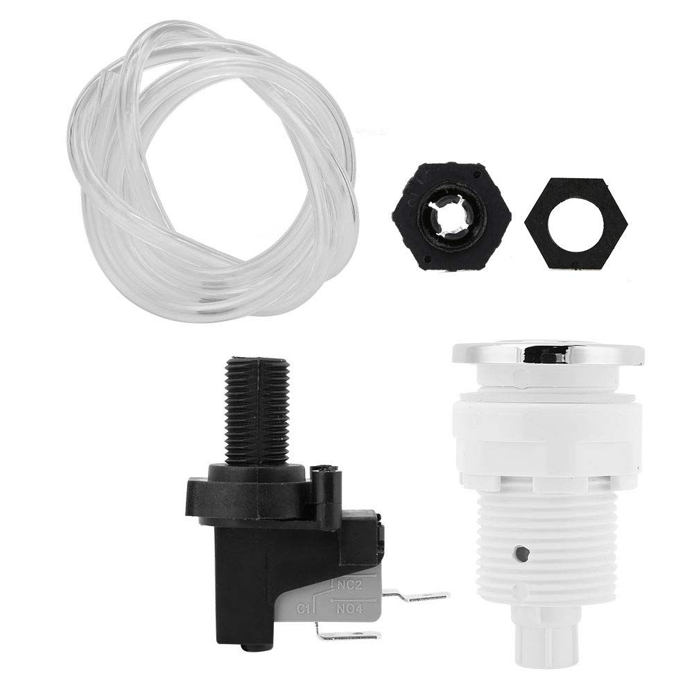 Micro Switch with Hex Nut Button & Air Tube for Garbage Disposal - Durable Replacement Part for Kitchen Sink Waste Disposal Systems