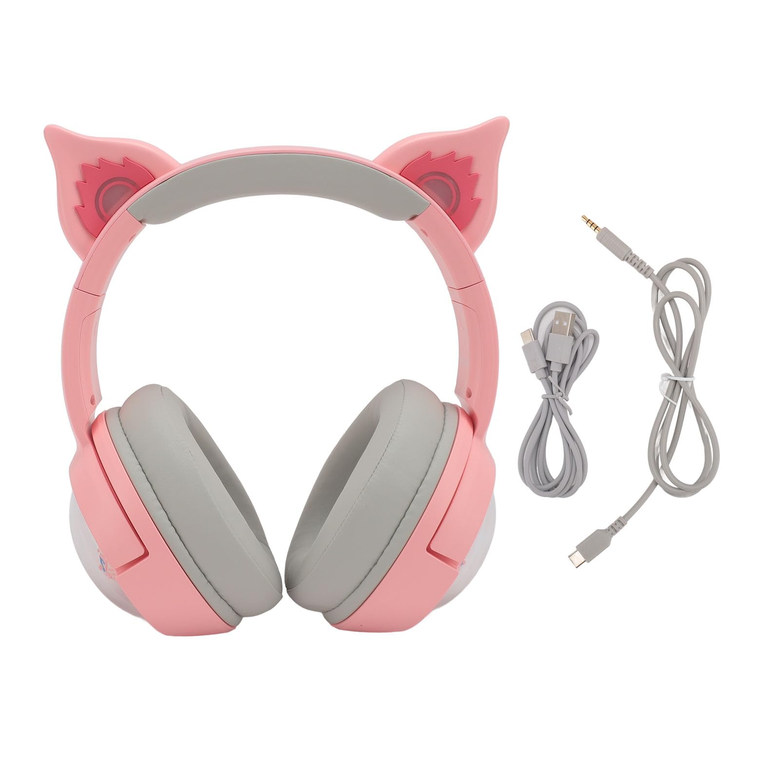 VBESTLIFE Wireless Cat Ear Headphones with RGB LED Lights - Bluetooth Over-Ear Gaming Headset for PC, Laptop, Smartphone - Perfect for Gaming, Music, and Cosplay (Gifts for Boys & Girls)