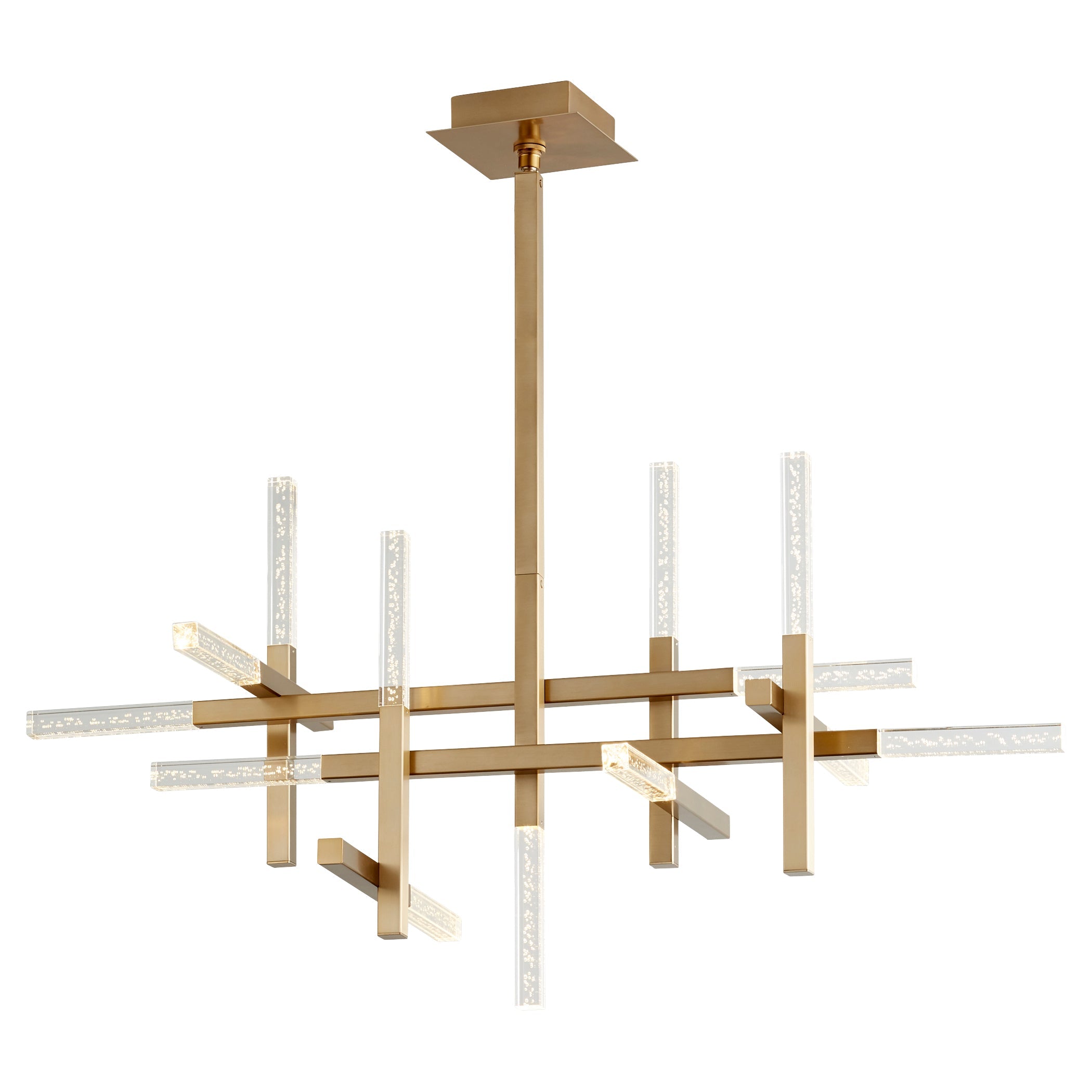 Oxygen Atlantis 3 637 40 Modern Chandelier in Aged Brass - Elegant Lighting Fixture for Dining Room, Living Room & Bedroom Decor