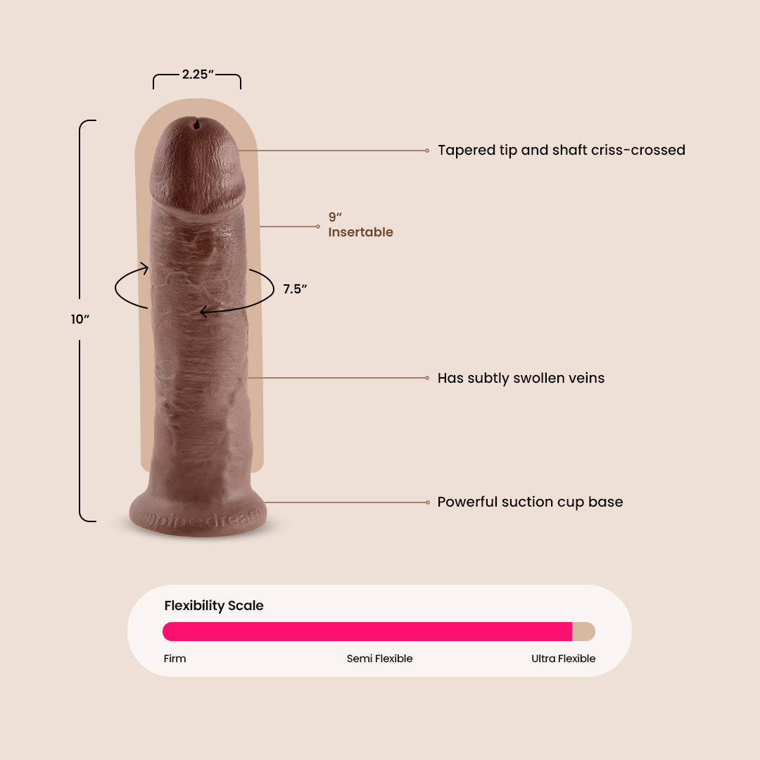 King Cock Ultra Realistic 10 Inch Dildo - Lifelike Silicone Adult Toy for Solo Play & Couples Intimacy