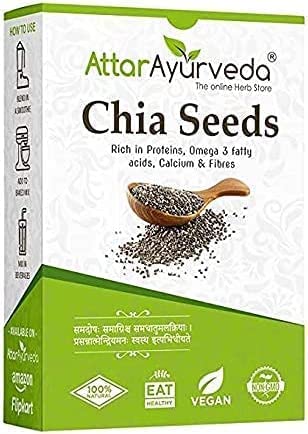 Organic CROW Attar Ayurveda Chia Seeds for Weight Loss & Digestion - 500g | High in Omega-3, Fiber & Protein | Perfect for Smoothies, Yogurt & Healthy Baking